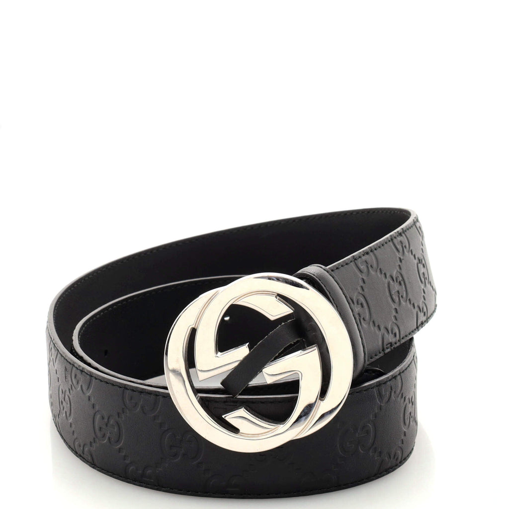 Interlocking G Belt Guccissima Leather Wide 90
