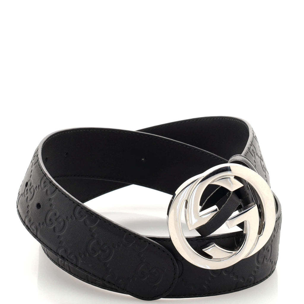 Interlocking G Belt Guccissima Leather Wide 90