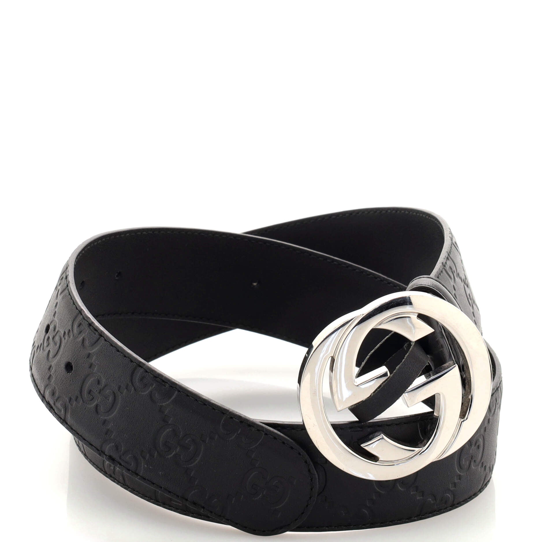 Interlocking G Belt Guccissima Leather Wide 90