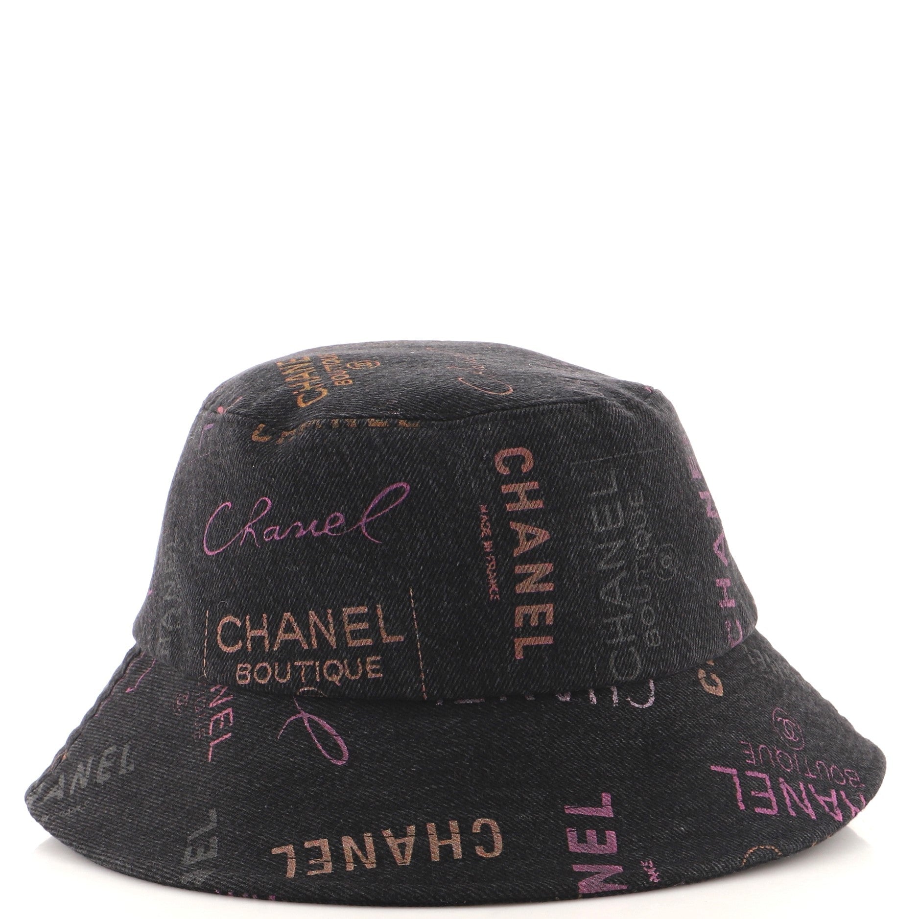 Denim Mood Bucket Hat Logo Printed Denim Medium