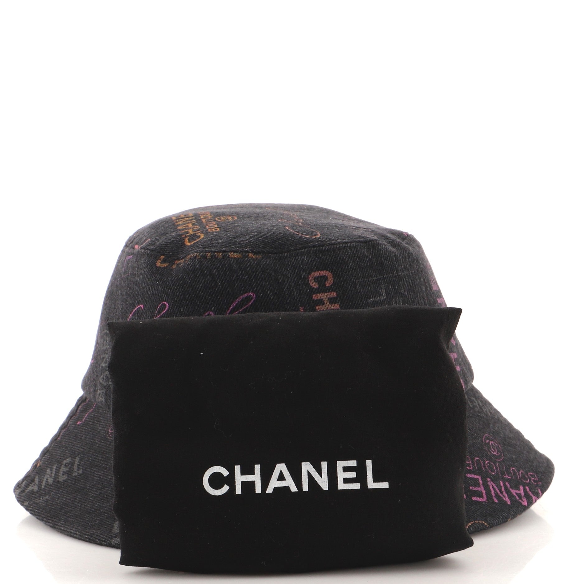Denim Mood Bucket Hat Logo Printed Denim Medium