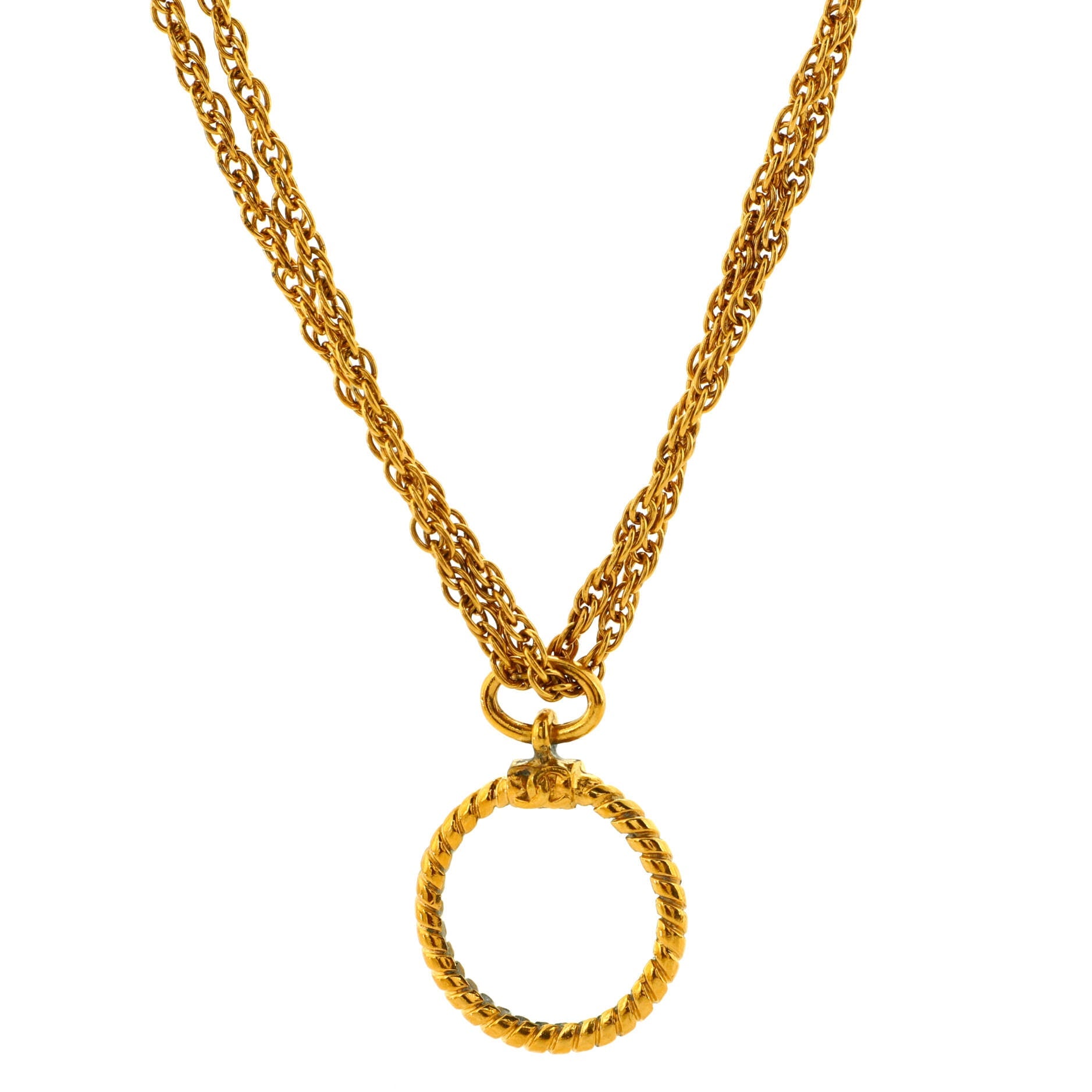 Magnifying Glass Pendant Necklace Metal