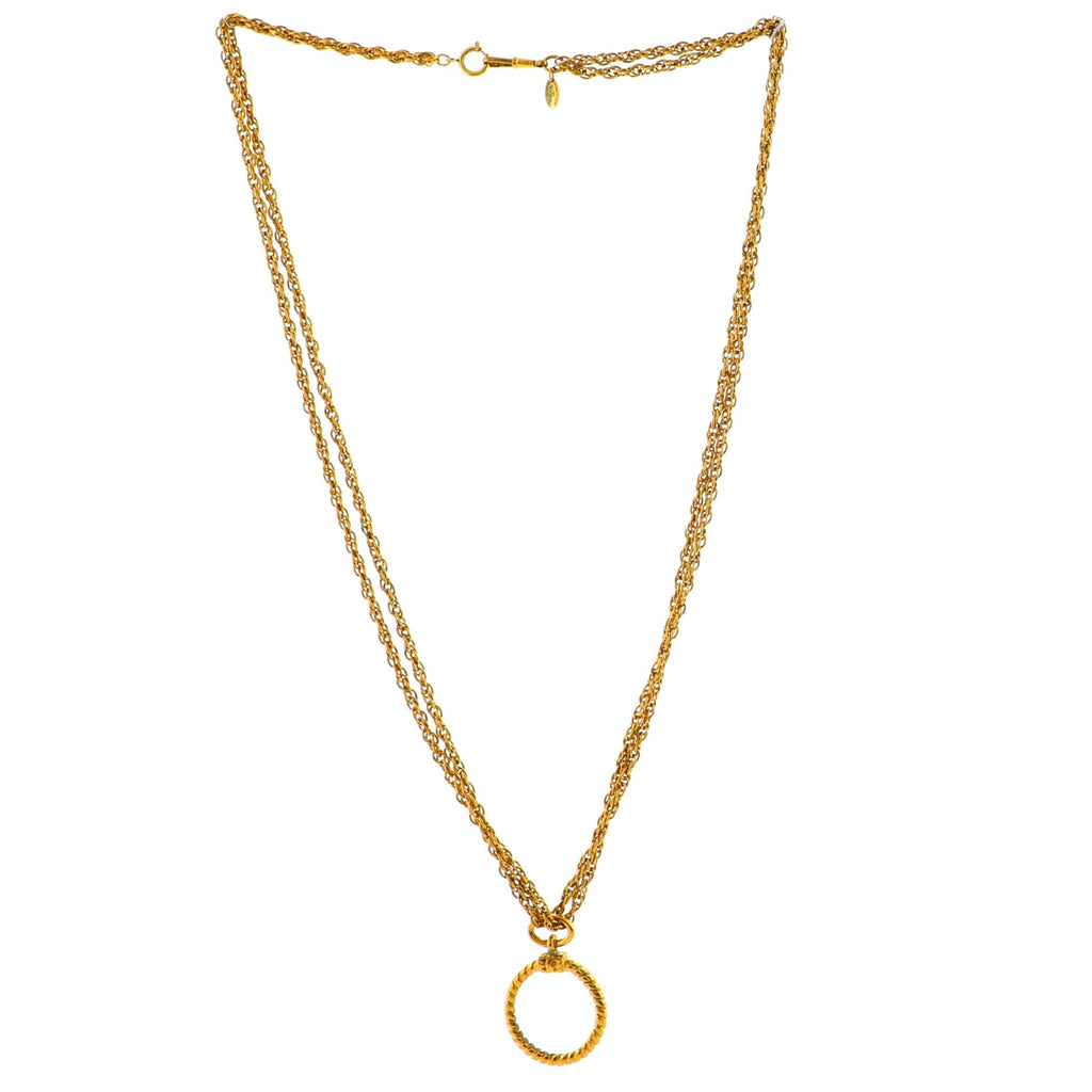 Magnifying Glass Pendant Necklace Metal
