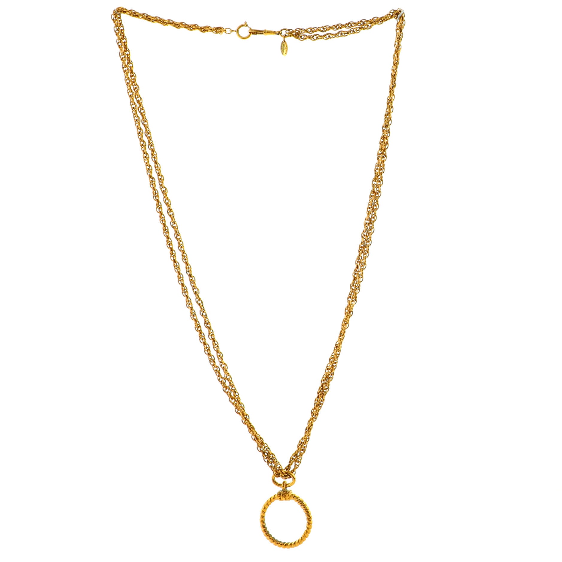 Magnifying Glass Pendant Necklace Metal