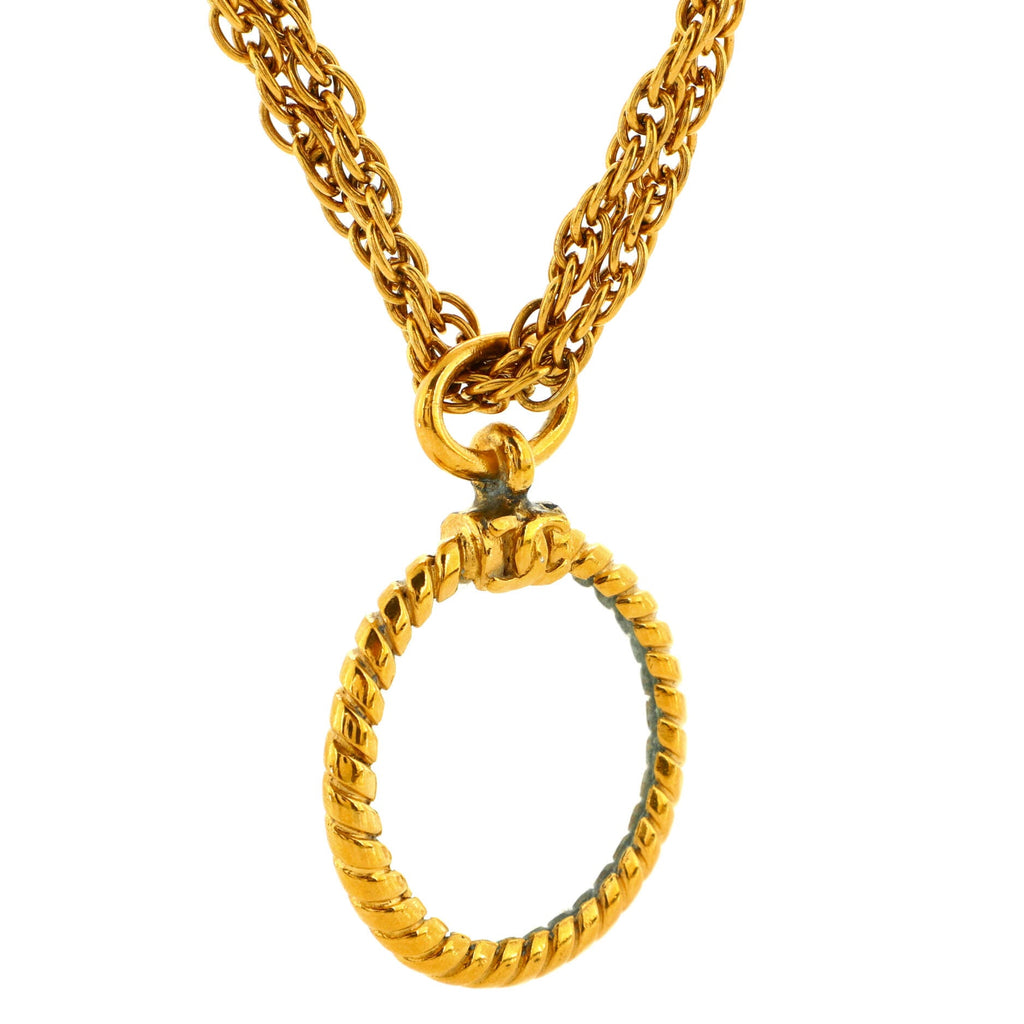 Magnifying Glass Pendant Necklace Metal