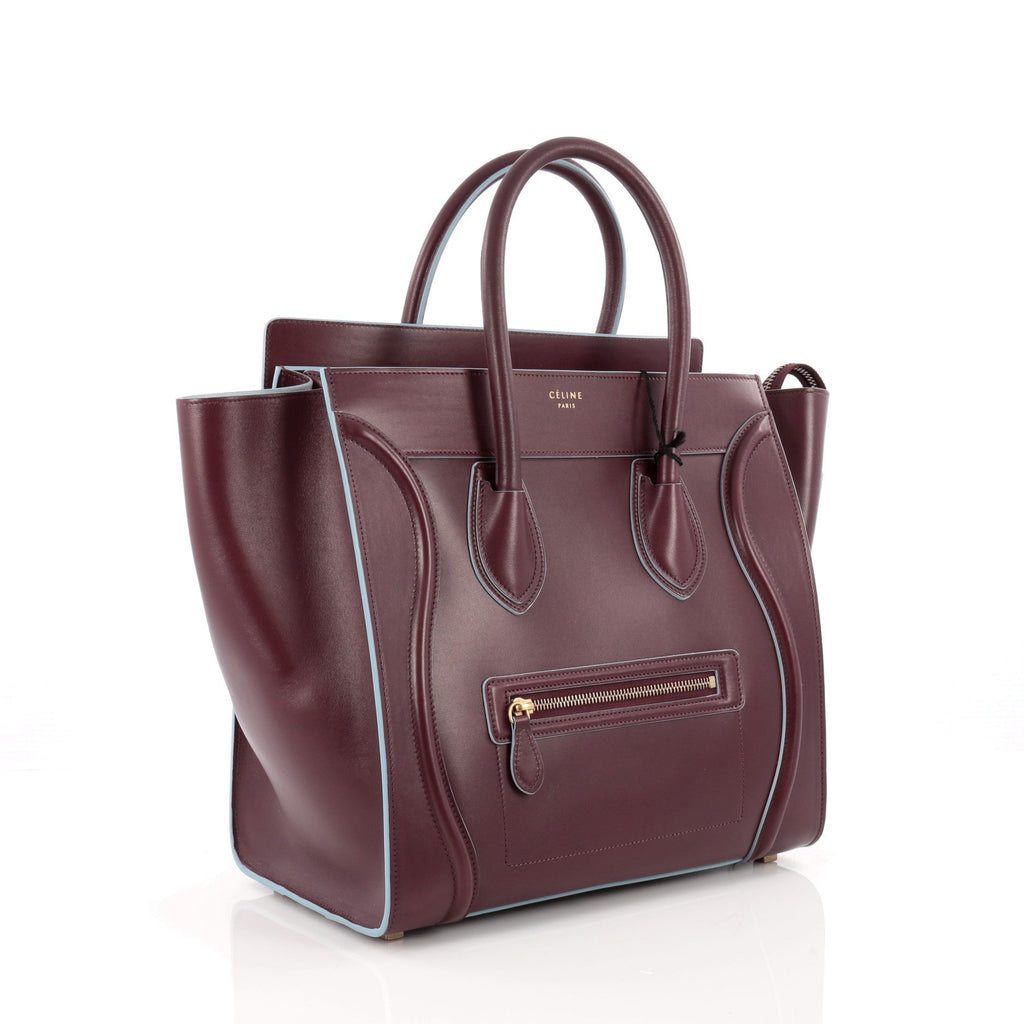 Bicolor Luggage Handbag Leather Mini