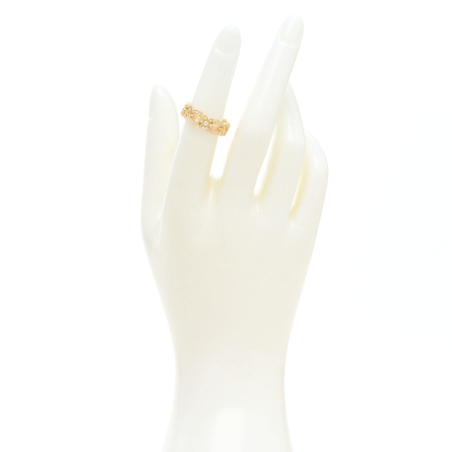 18K Yellow Gold Diamond Flora Ring 50 5.5