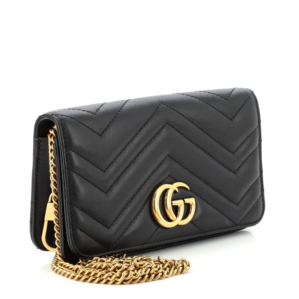 GG Marmont Chain Flap Bag Matelasse Leather Mini