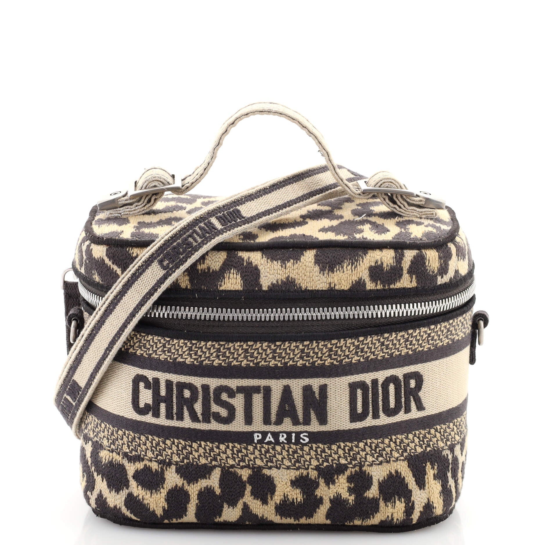 DiorTravel Convertible Vanity Case Mizza Embroidered Canvas Small