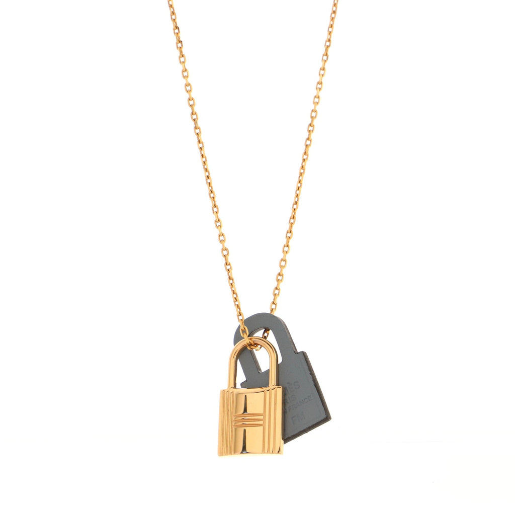 O'Kelly Pendant Necklace Metal and Leather Small