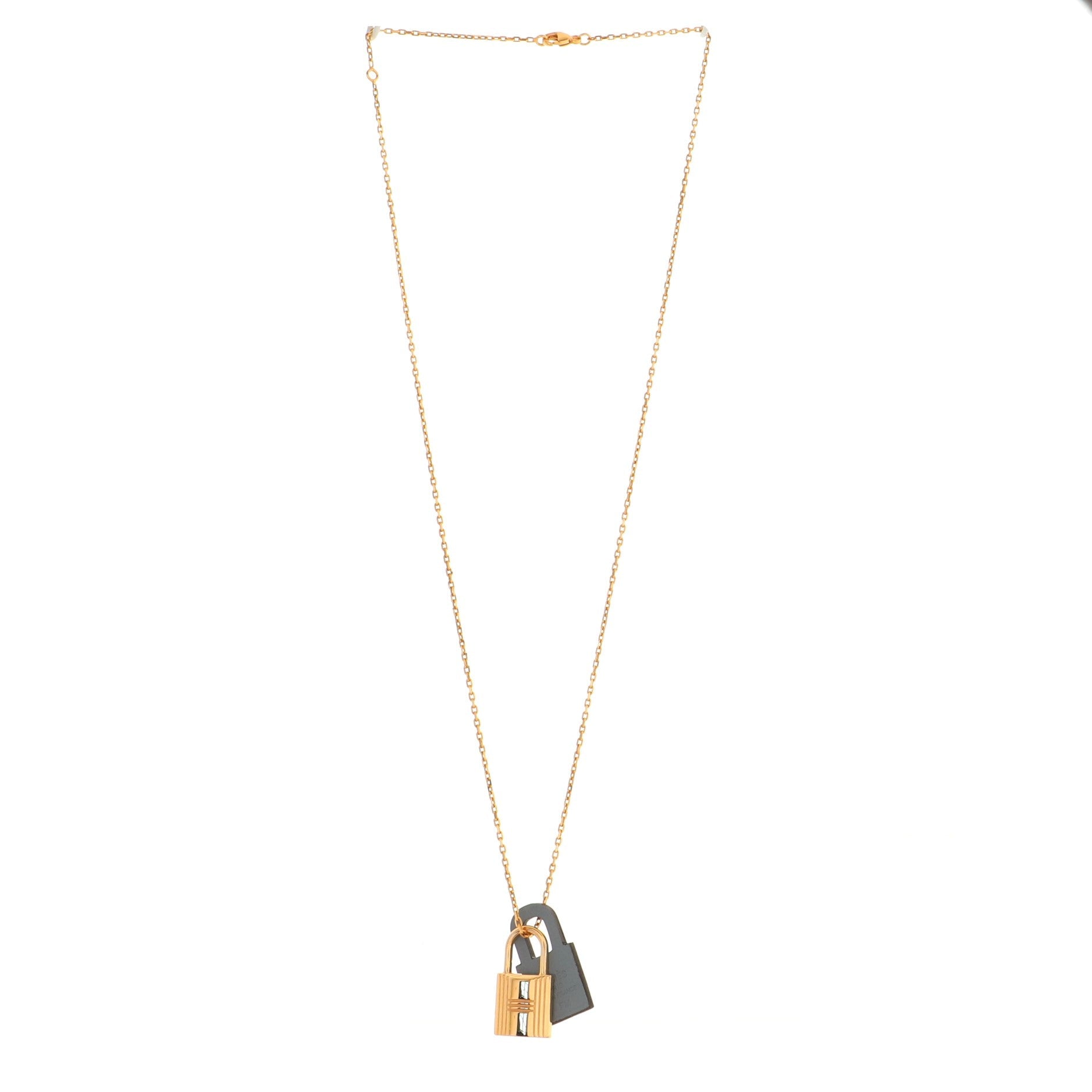 O'Kelly Pendant Necklace Metal and Leather Small