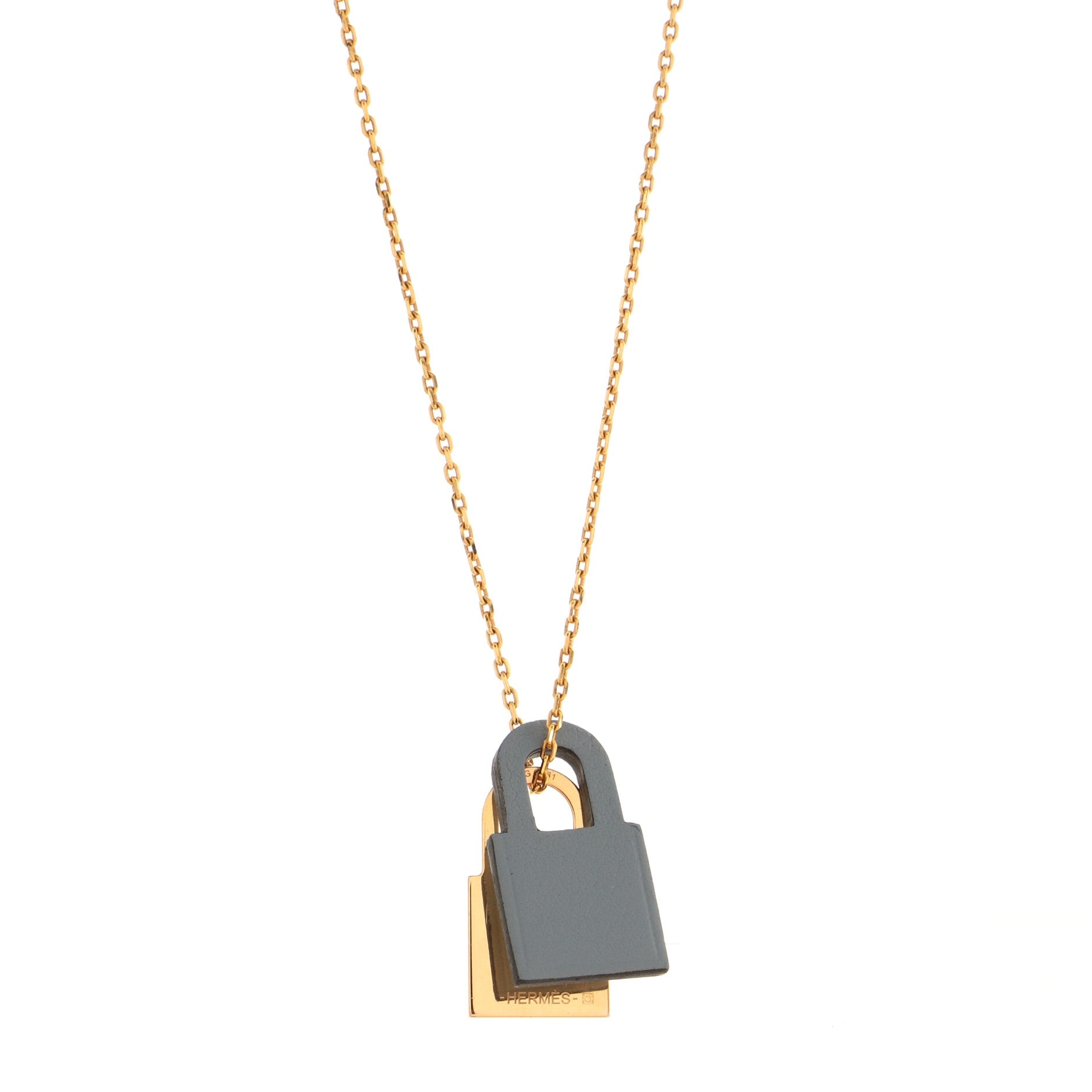 O'Kelly Pendant Necklace Metal and Leather Small
