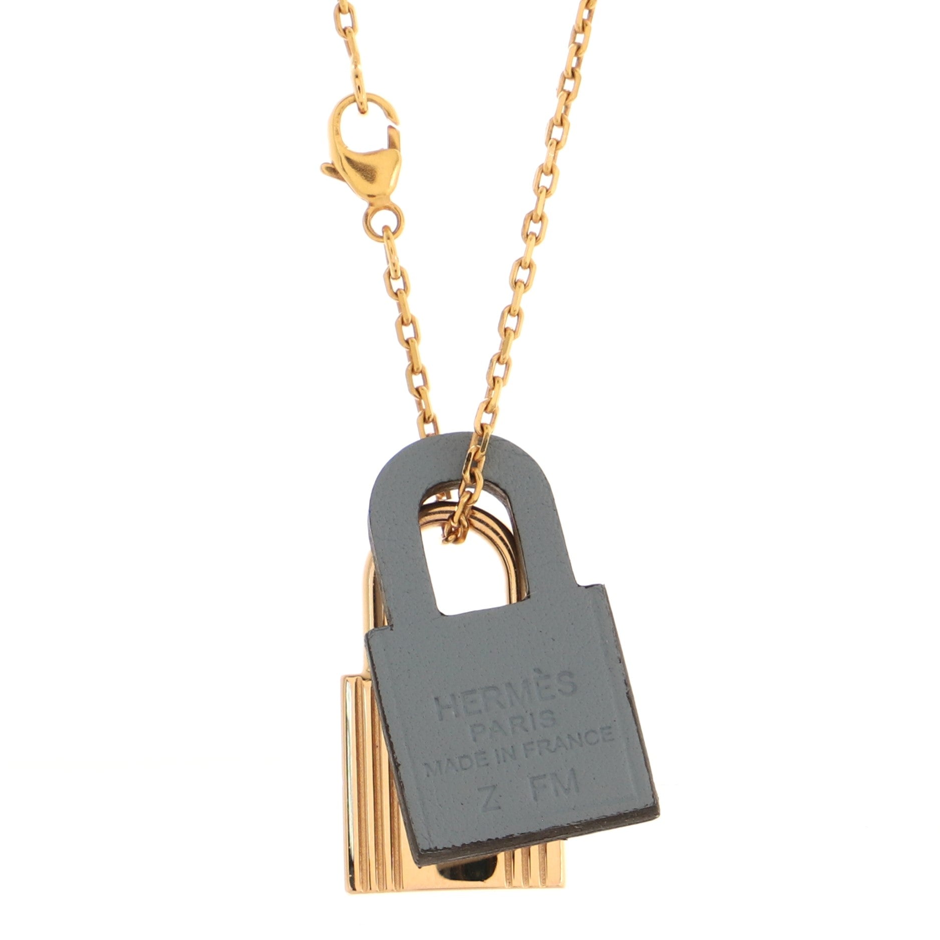 O'Kelly Pendant Necklace Metal and Leather Small