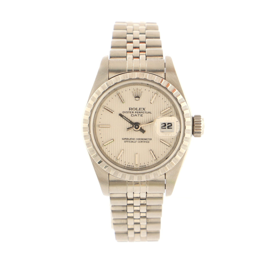 Oyster Perpetual Date Automatic Watch Stainless Steel and White Gold 26