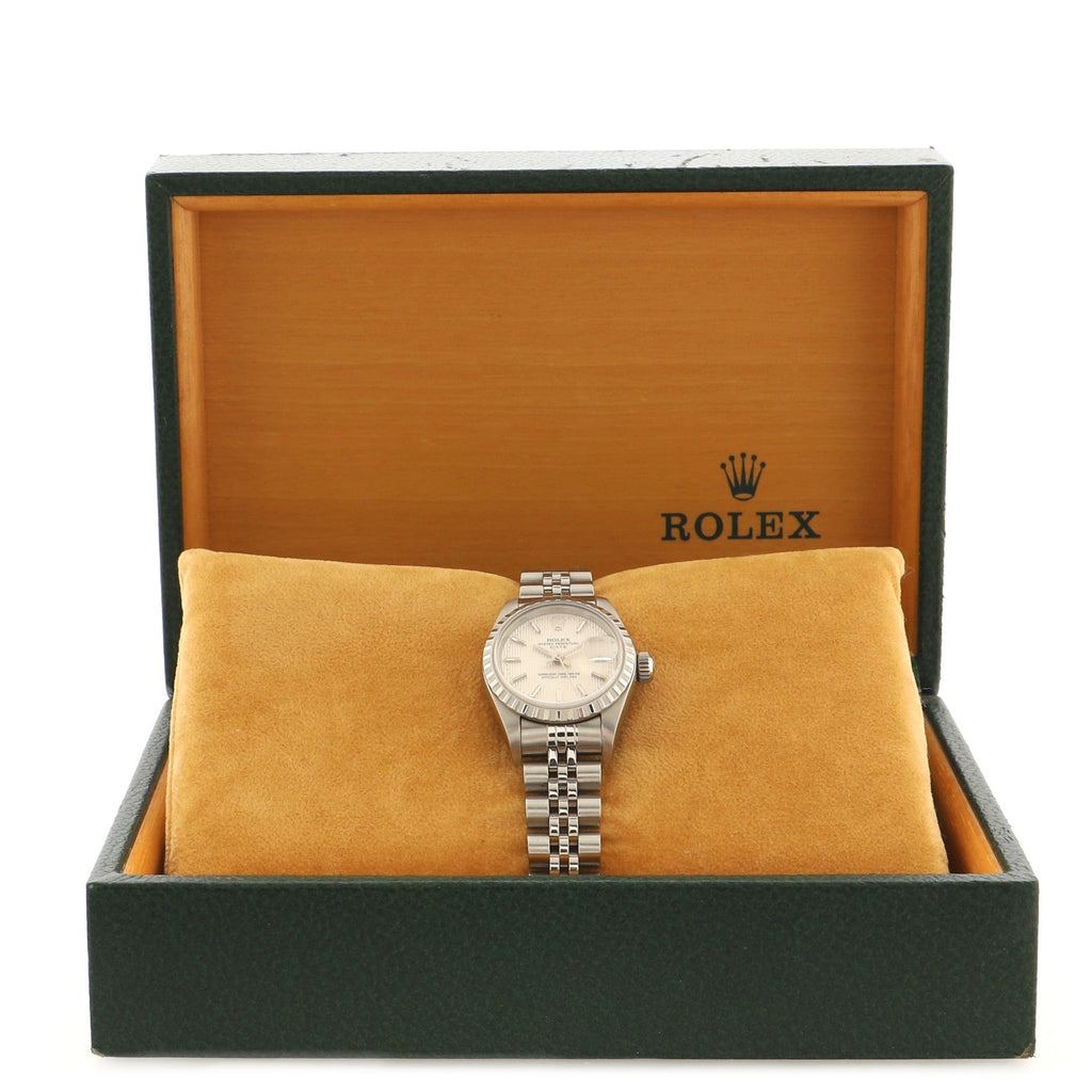 Oyster Perpetual Date Automatic Watch Stainless Steel and White Gold 26
