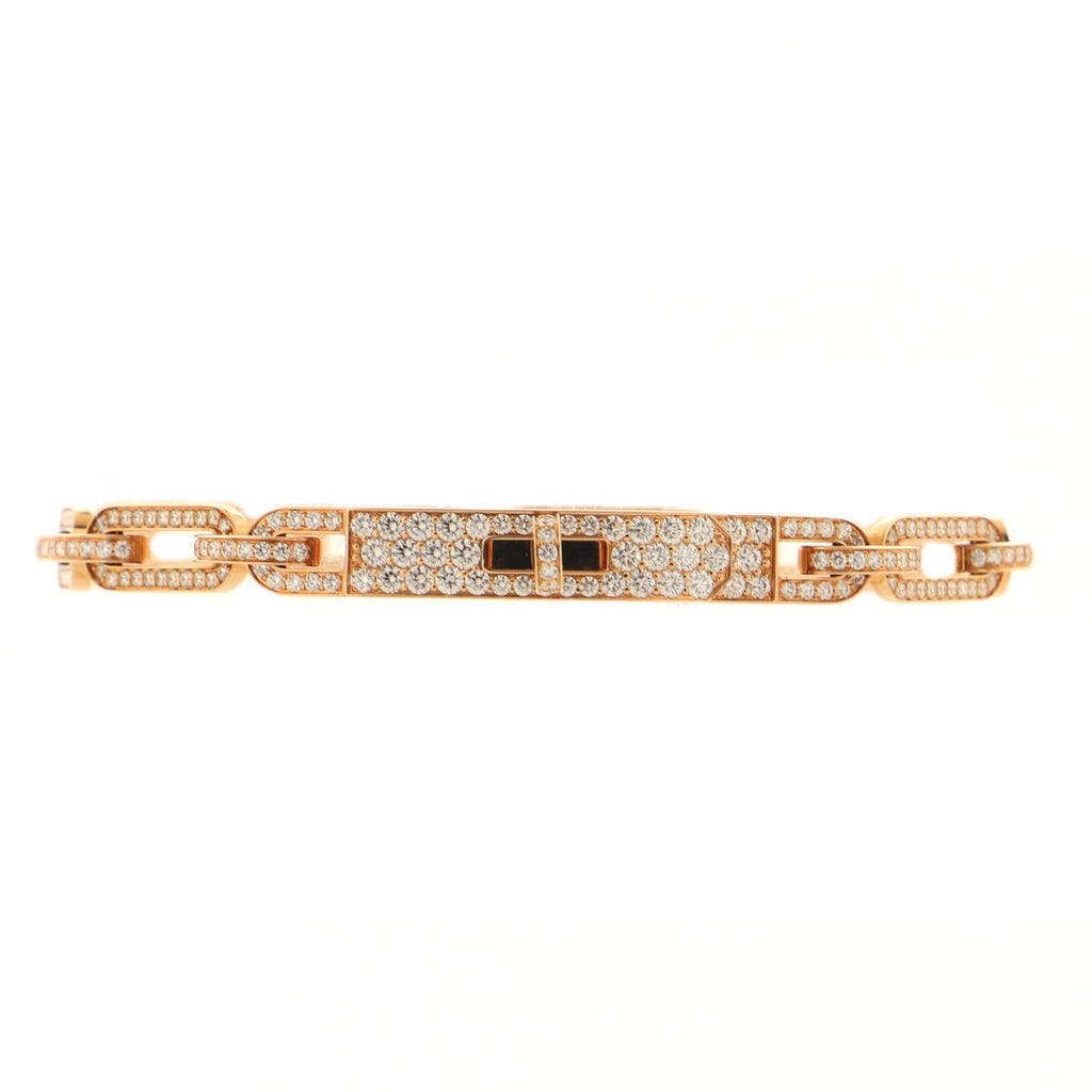 Kelly Chaine Bracelet 18K Rose Gold and Full Pave Diamonds Small