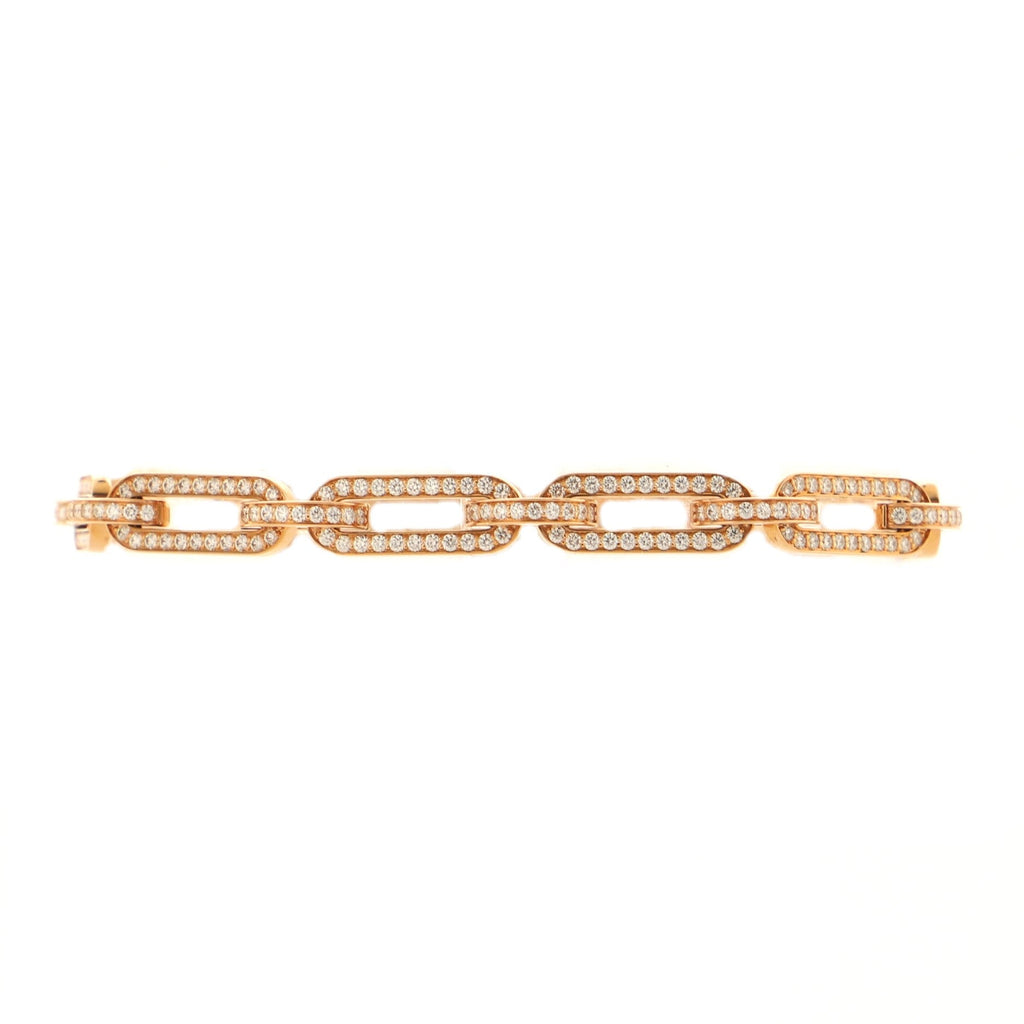 Kelly Chaine Bracelet 18K Rose Gold and Full Pave Diamonds Small