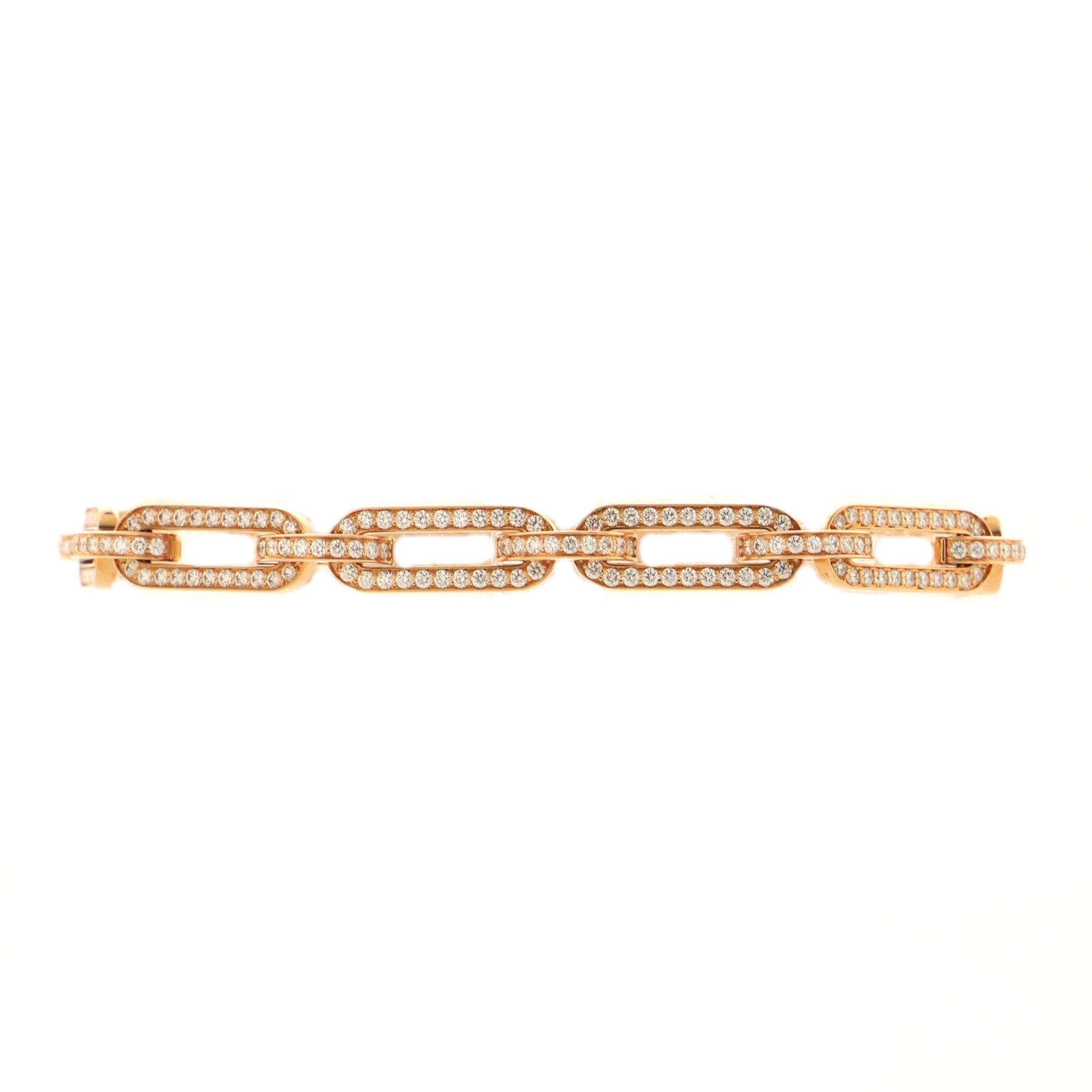 Kelly Chaine Bracelet 18K Rose Gold and Full Pave Diamonds Small