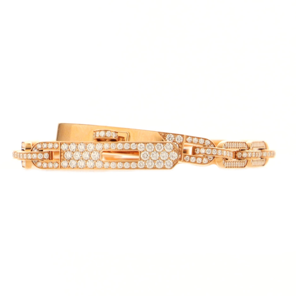 Kelly Chaine Bracelet 18K Rose Gold and Full Pave Diamonds Small