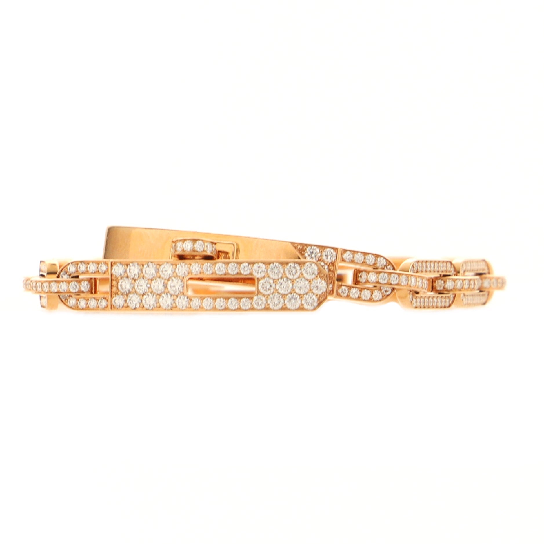 Kelly Chaine Bracelet 18K Rose Gold and Full Pave Diamonds Small