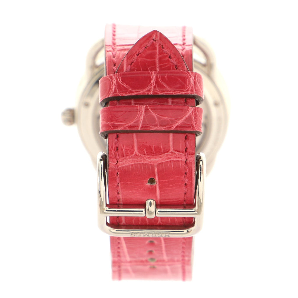 Arceau Petite Lune Automatic Watch Stainless Steel and Alligator with Diamond Bezel 38