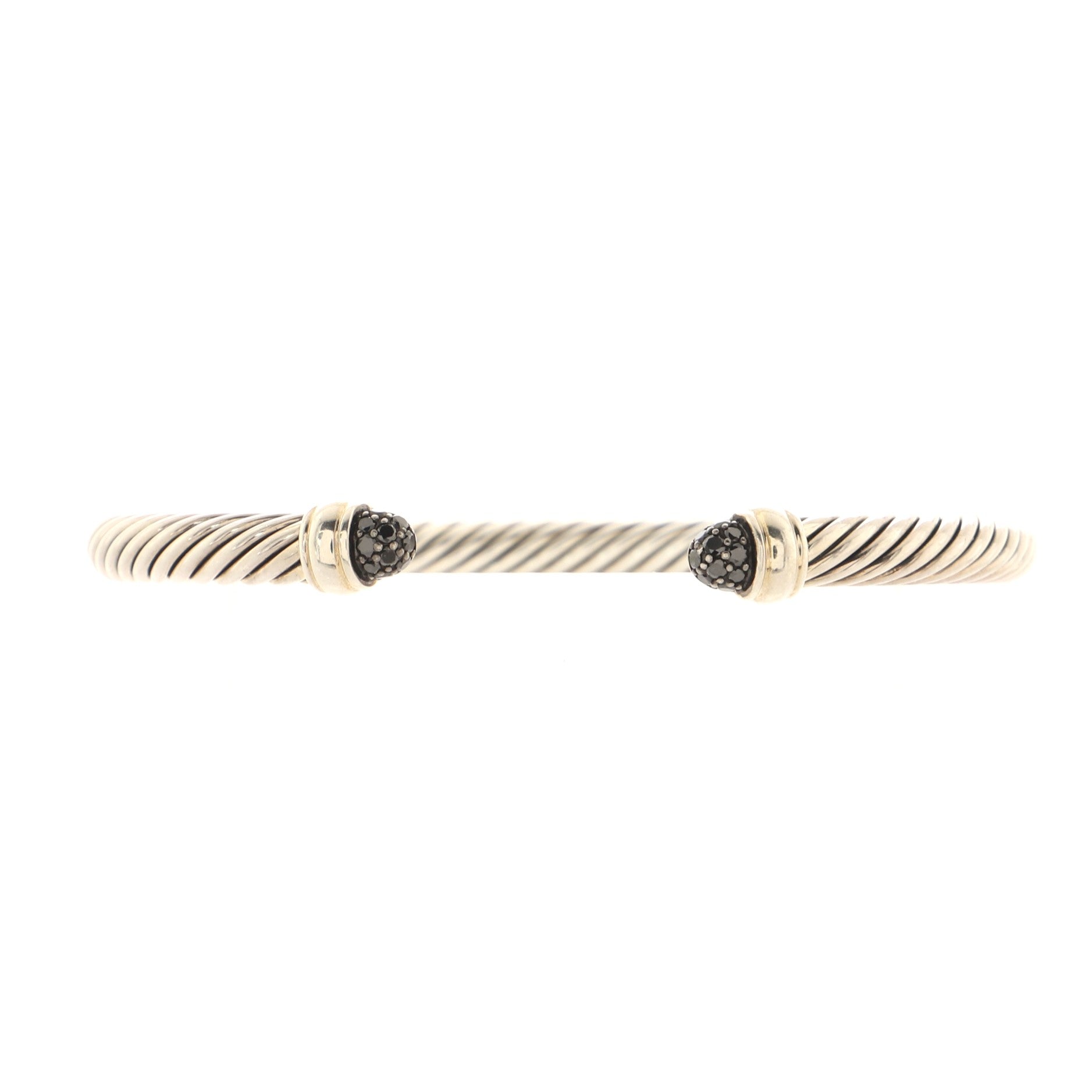 Cable Classic Bracelet Sterling Silver with Black Diamonds 5mm