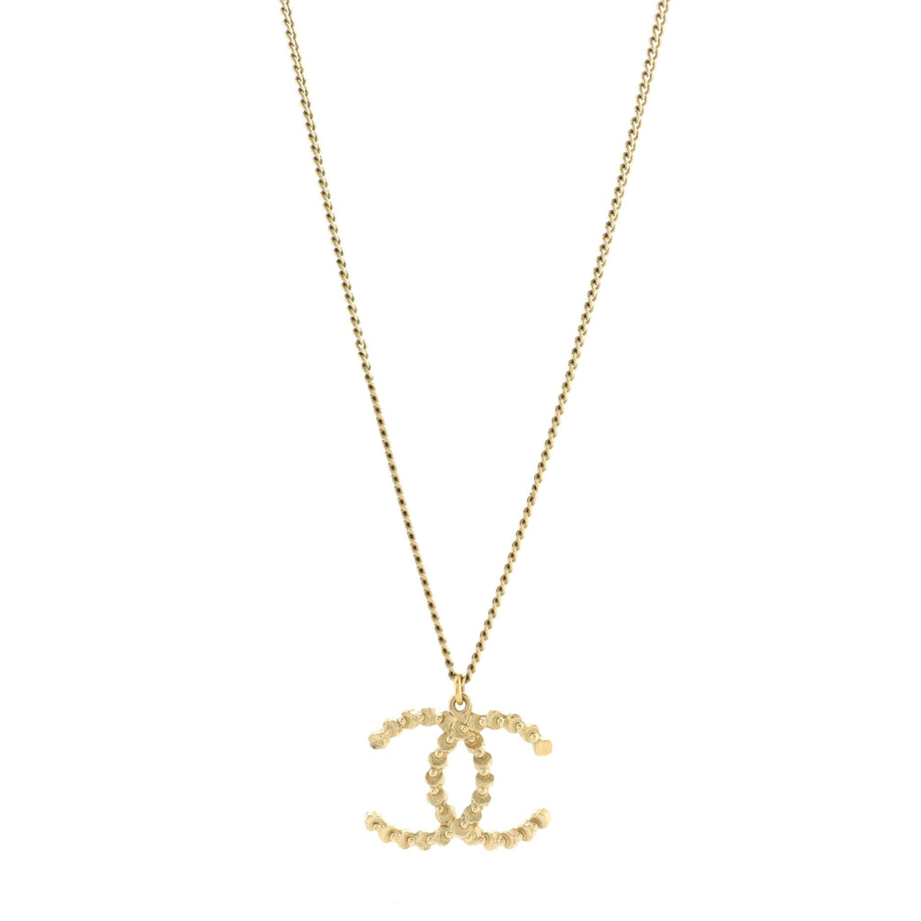 CC Pendant Necklace Metal with Crystals