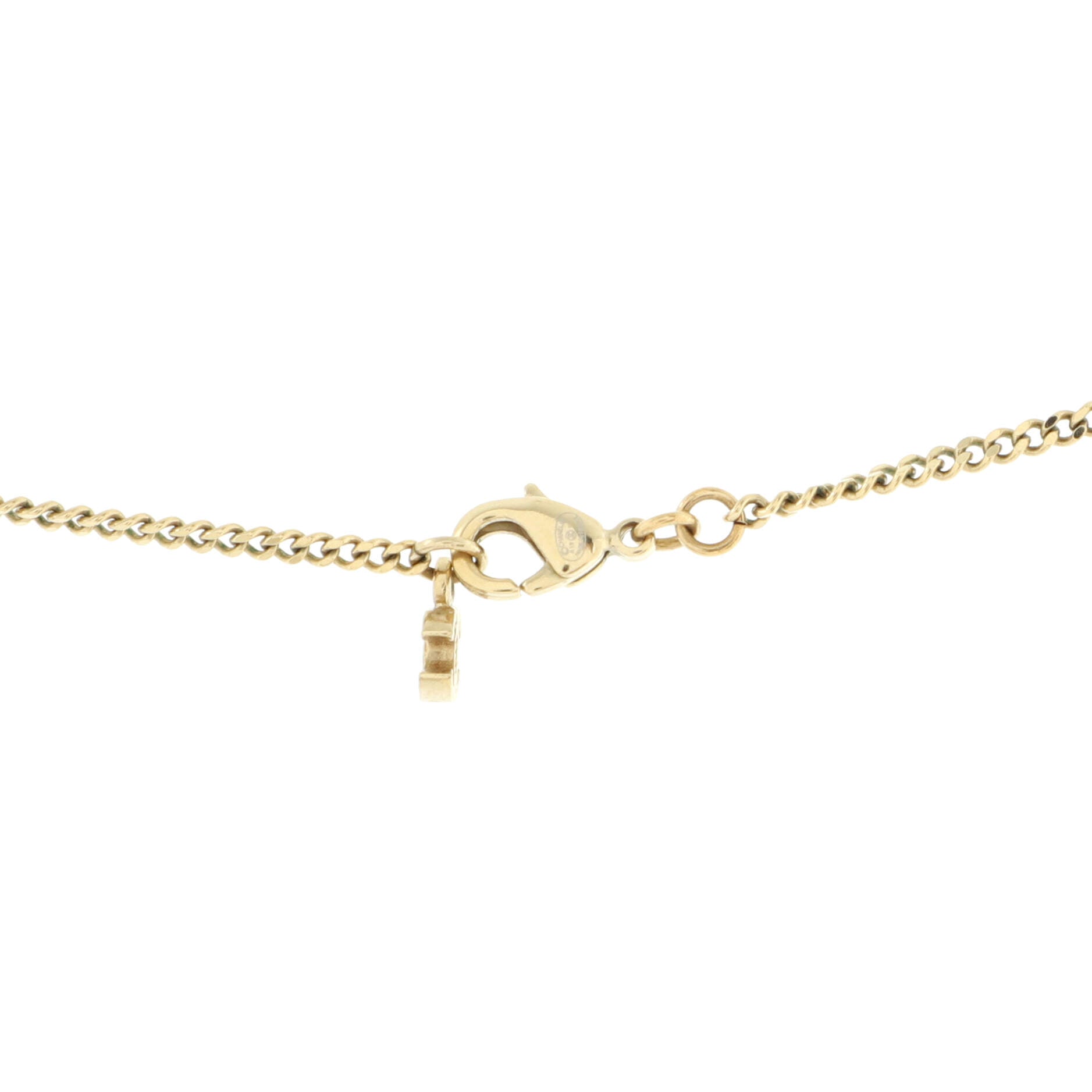 CC Pendant Necklace Metal with Crystals