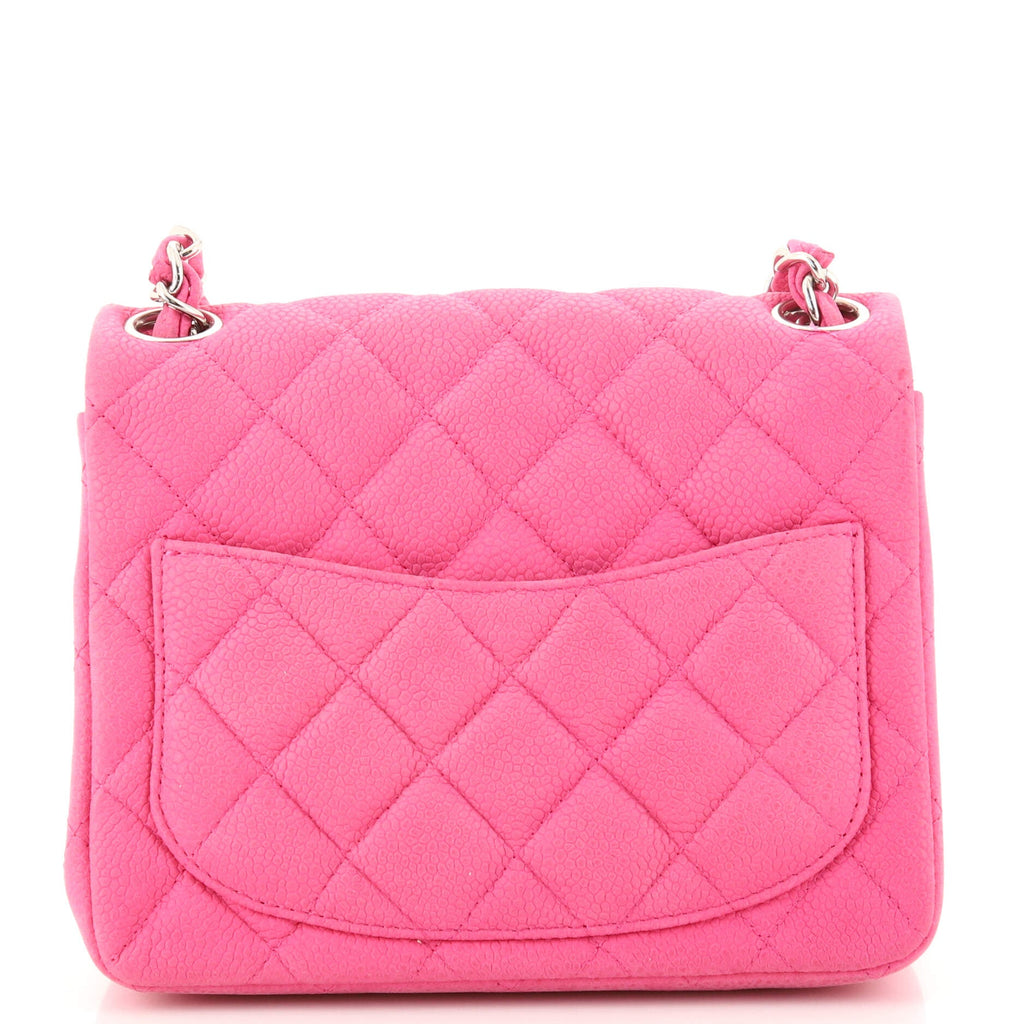 Square Classic Single Flap Bag Quilted Matte Caviar Mini