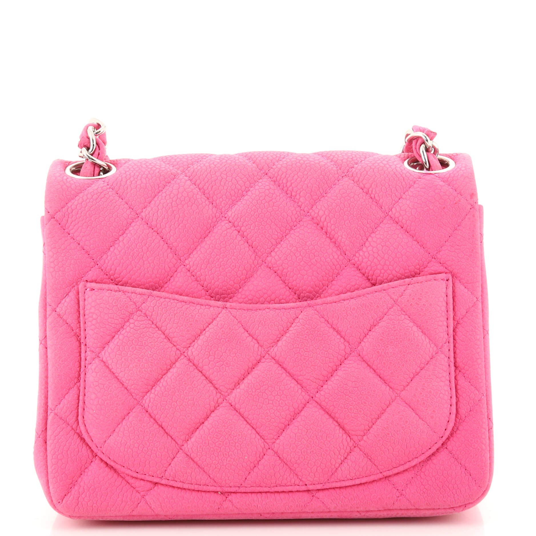 Square Classic Single Flap Bag Quilted Matte Caviar Mini