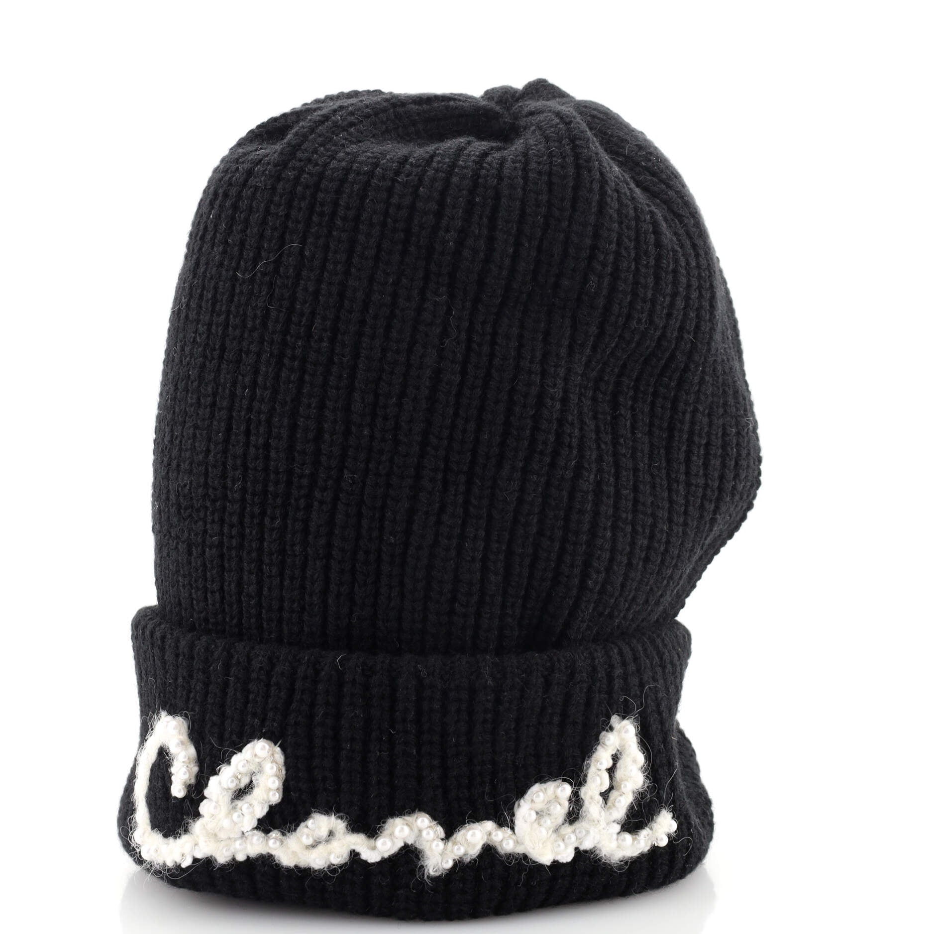 Logo Beanie Cashmere with Pearls XS