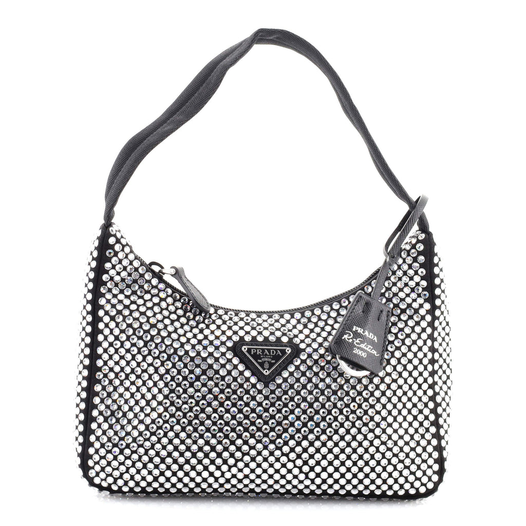Re-Edition 2000 Hobo Crystal Embellished Satin Mini
