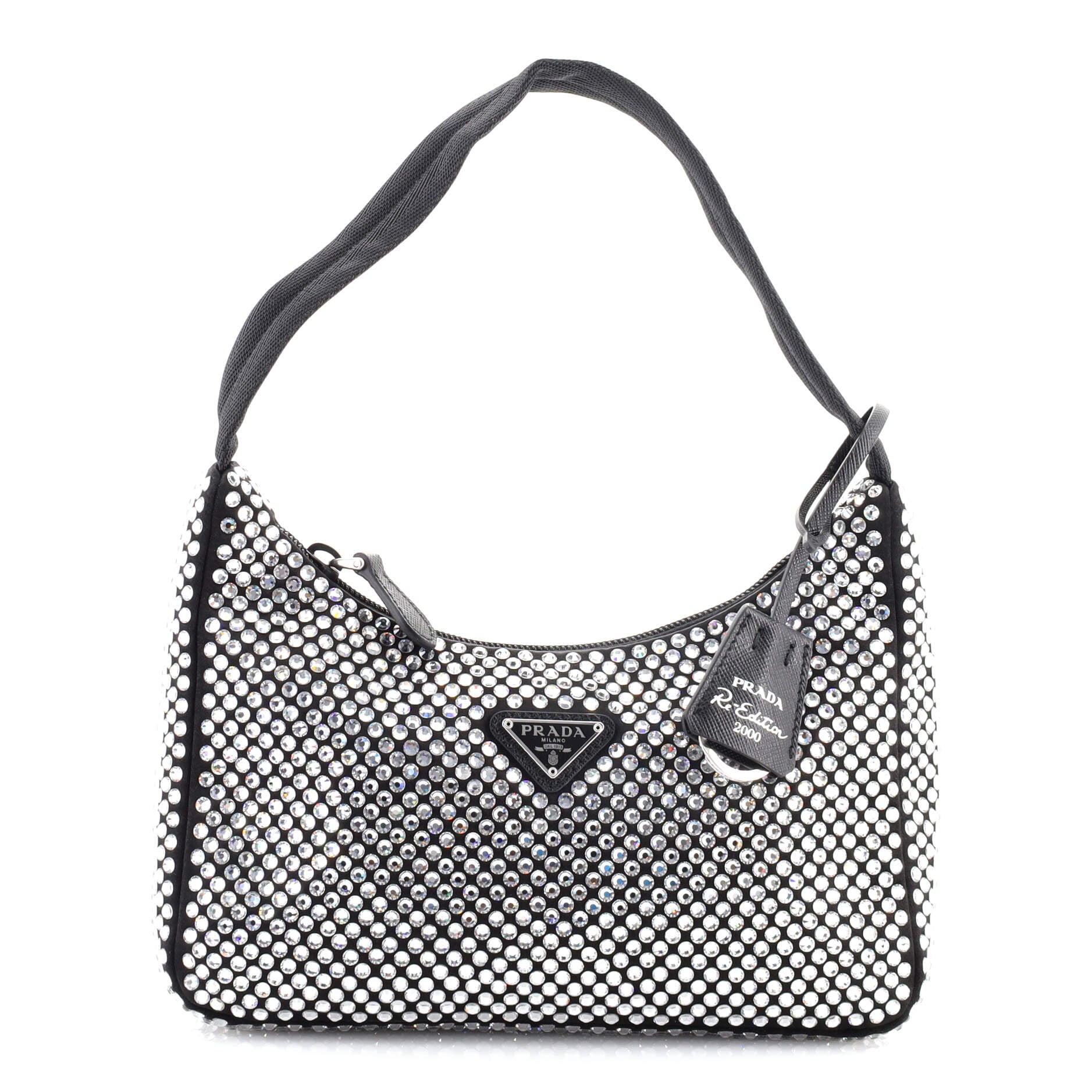 Re-Edition 2000 Hobo Crystal Embellished Satin Mini