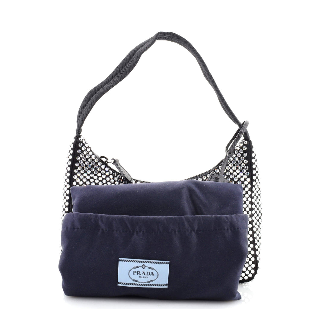Re-Edition 2000 Hobo Crystal Embellished Satin Mini