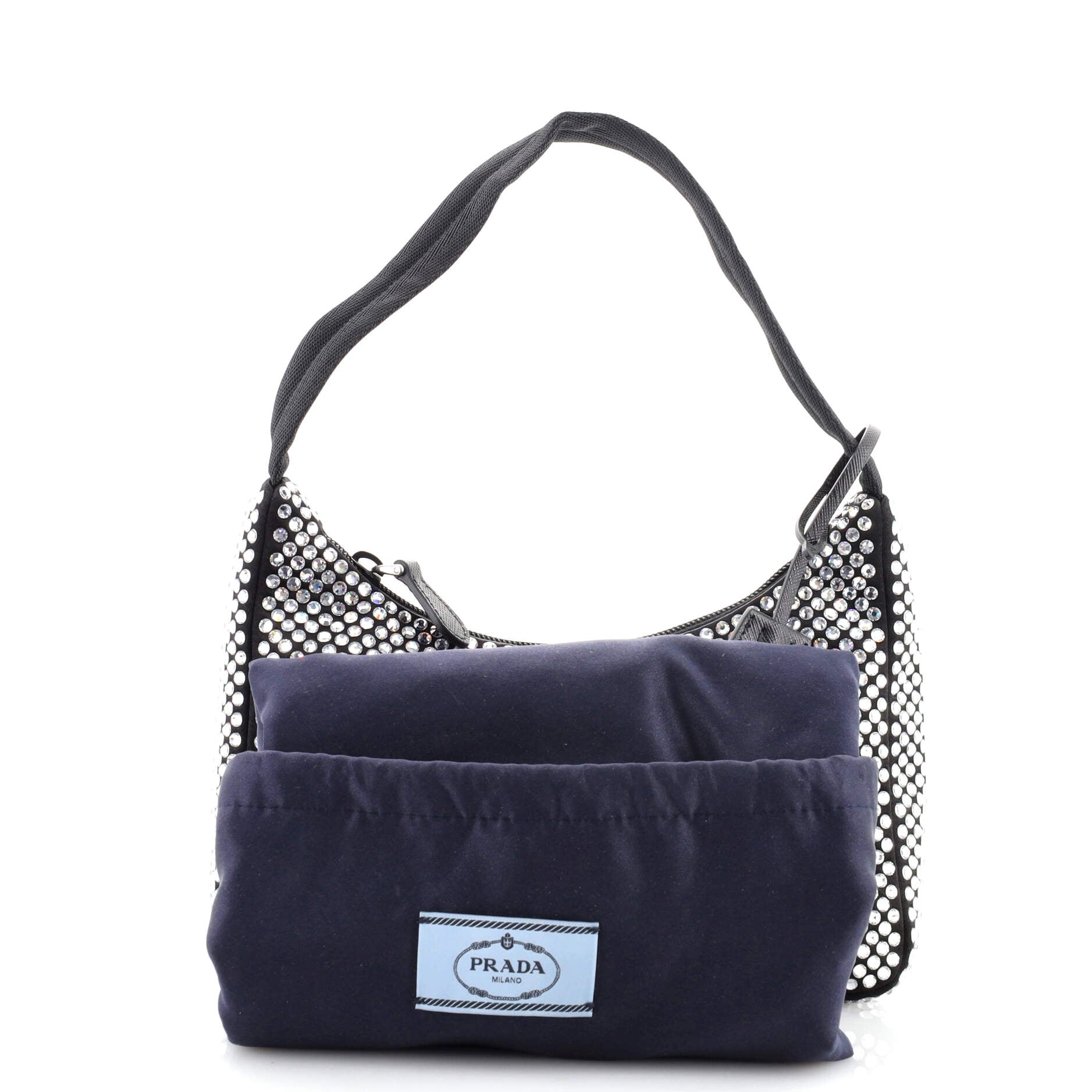 Re-Edition 2000 Hobo Crystal Embellished Satin Mini