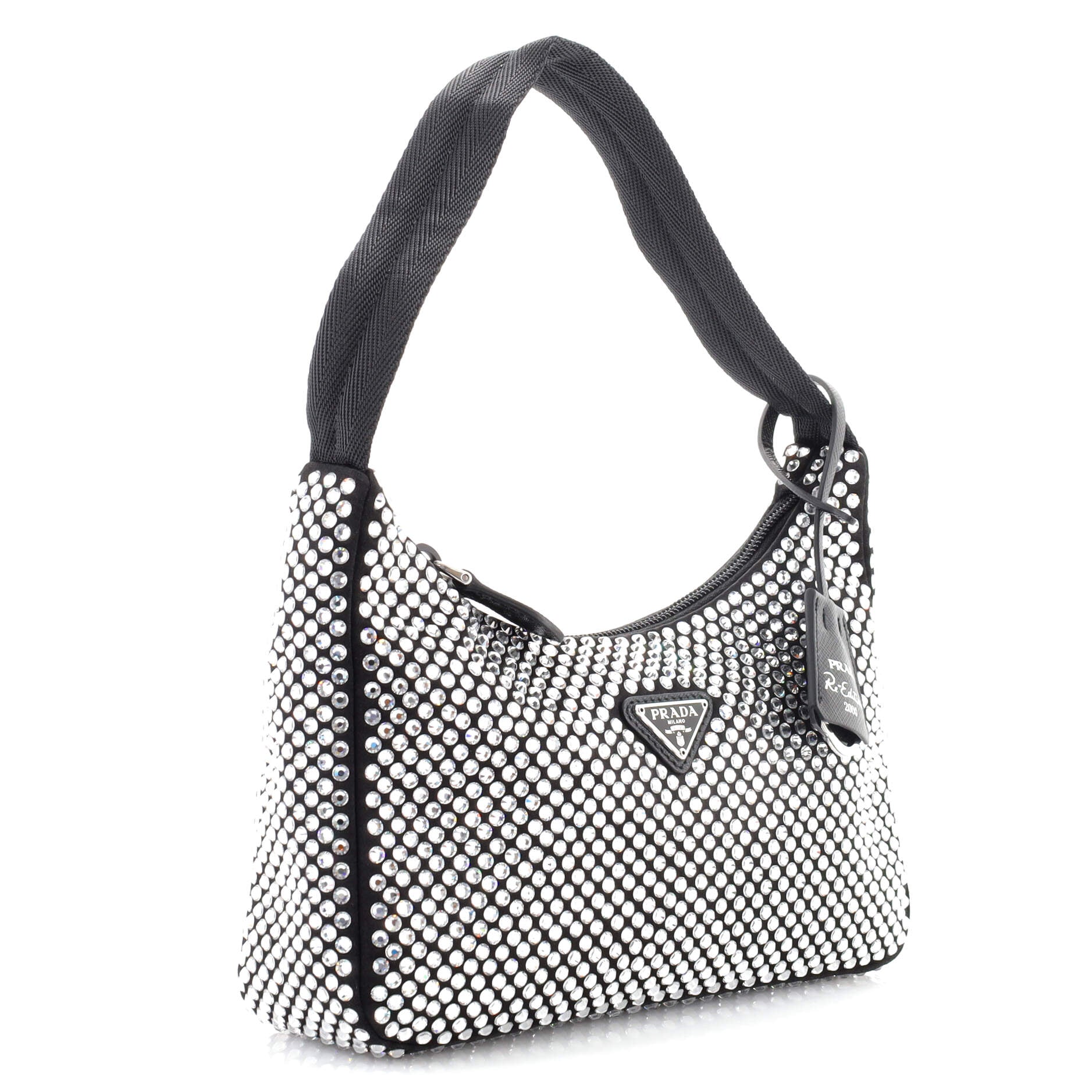 Re-Edition 2000 Hobo Crystal Embellished Satin Mini