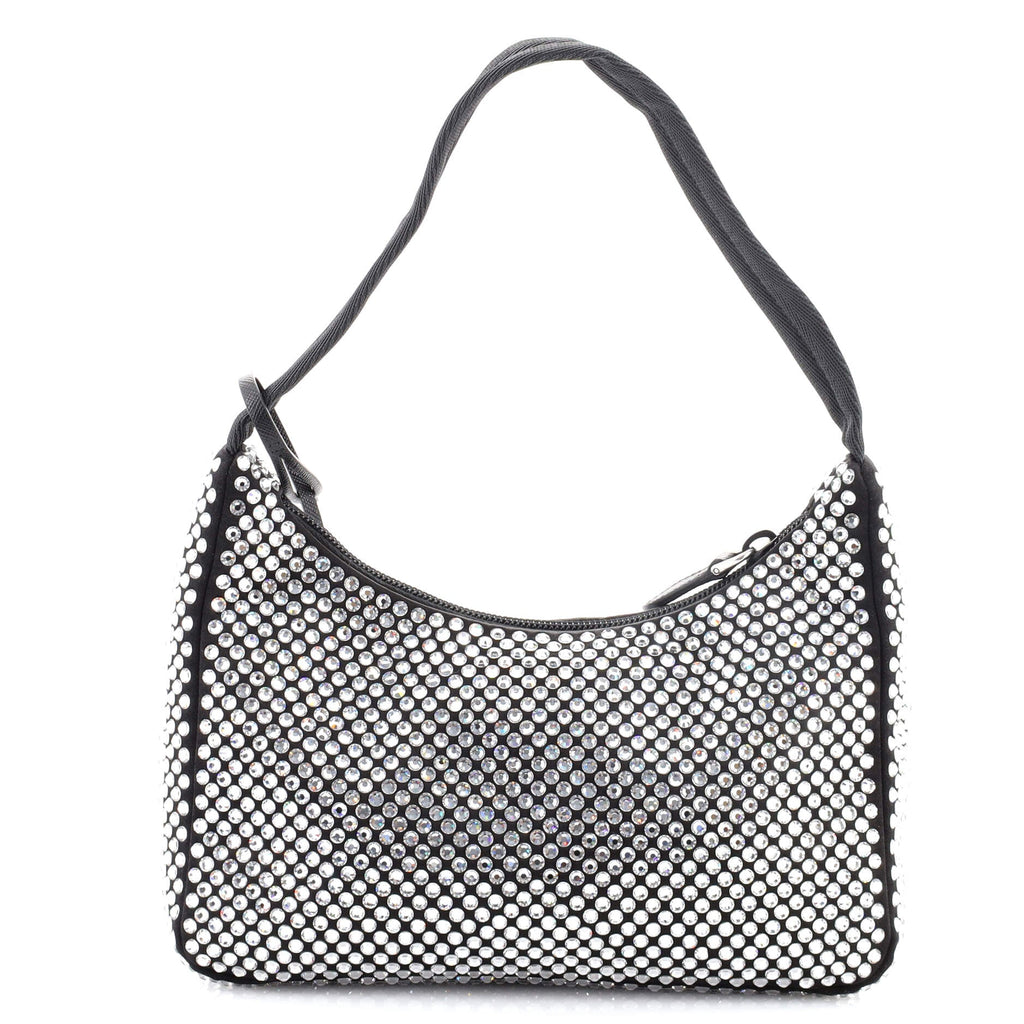 Re-Edition 2000 Hobo Crystal Embellished Satin Mini