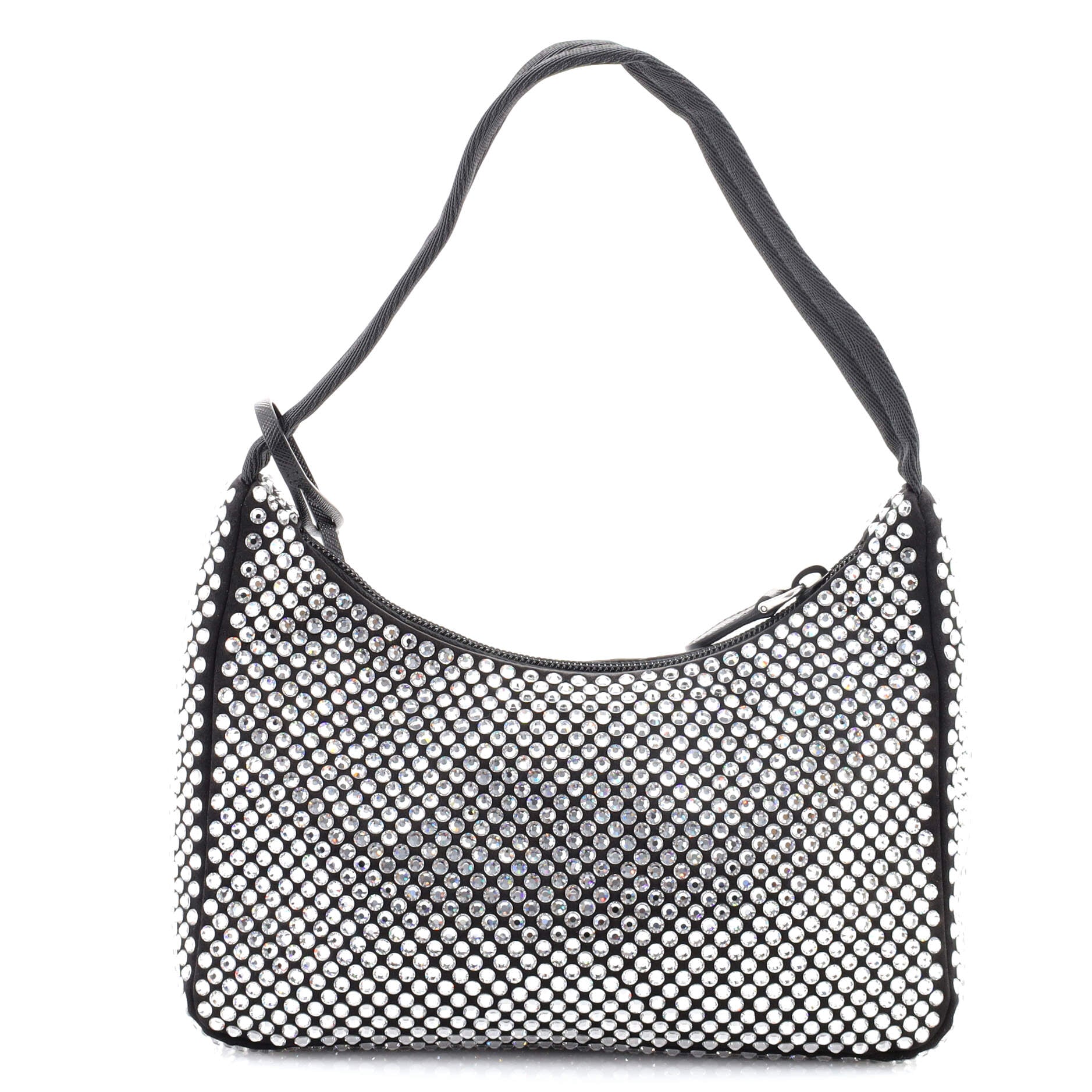 Re-Edition 2000 Hobo Crystal Embellished Satin Mini
