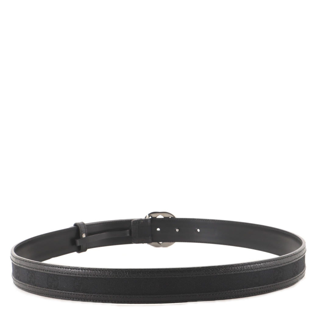 Interlocking G Belt GG Canvas and Leather Thin 90