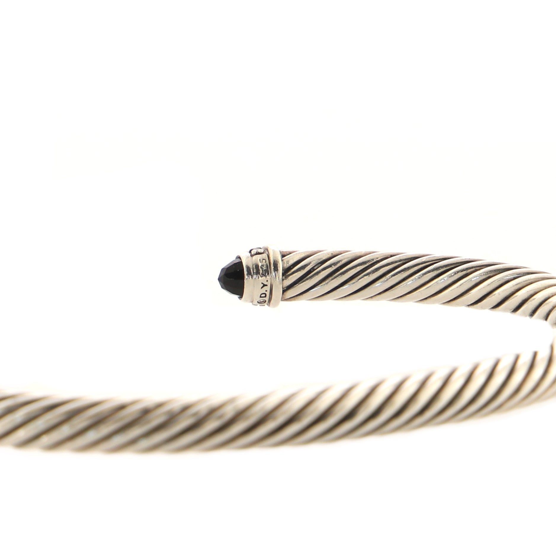 Cable Classic Bracelet Sterling Silver with Onyx and Diamonds 5mm