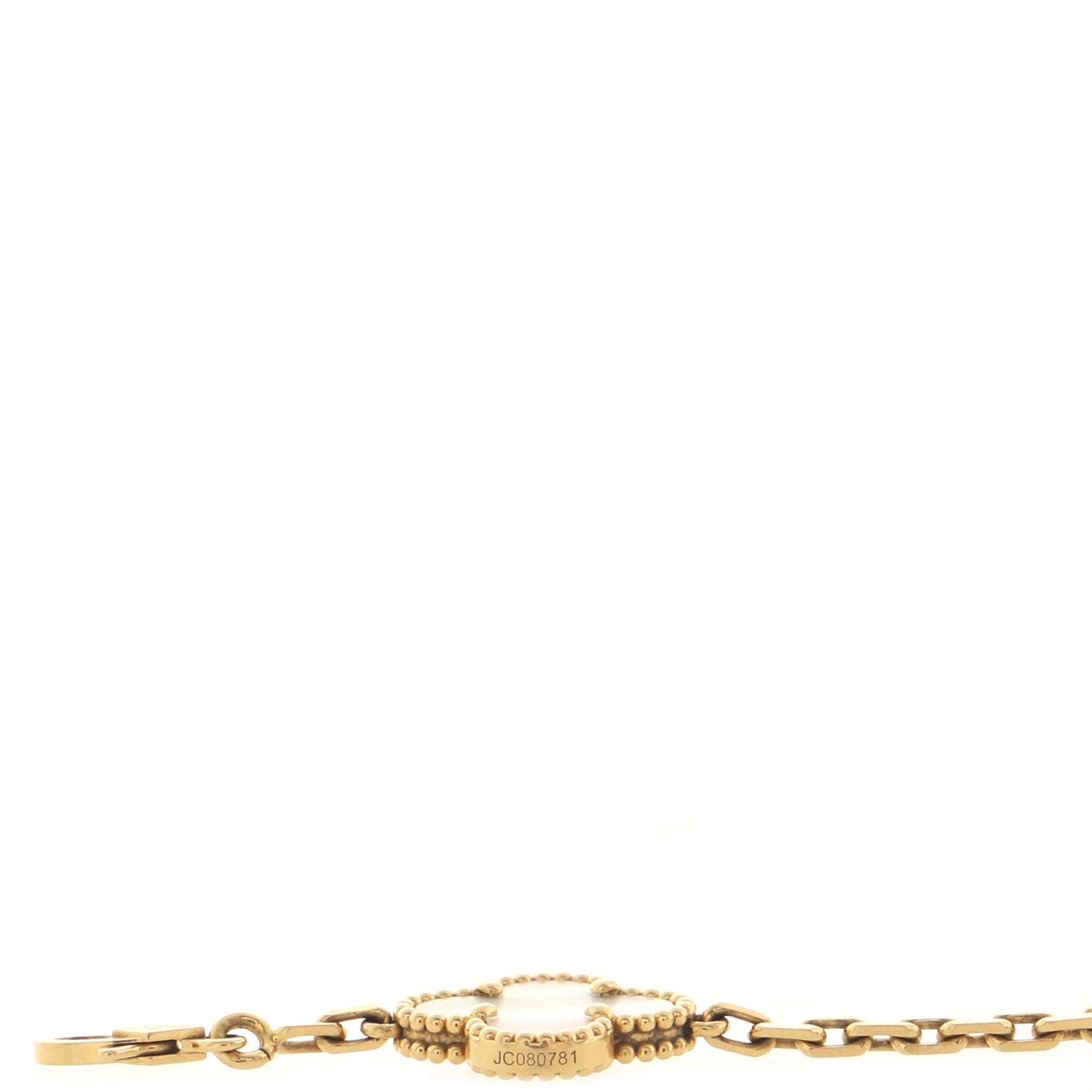 Vintage Alhambra 5 Motifs Bracelet 18K Yellow Gold and Mother of Pearl
