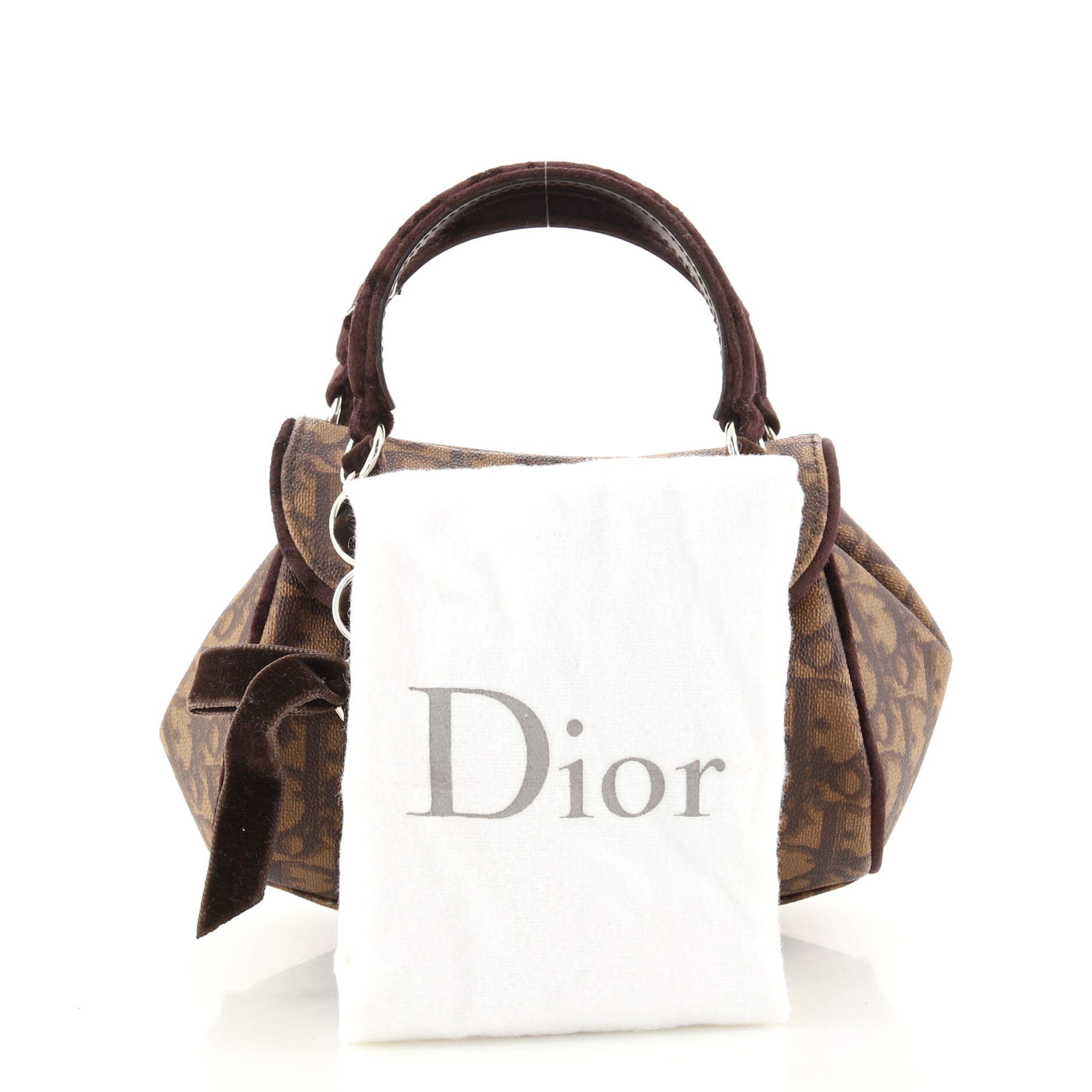 Vintage Trotter Romantique Flap Bag Diorissimo Coated Canvas Mini