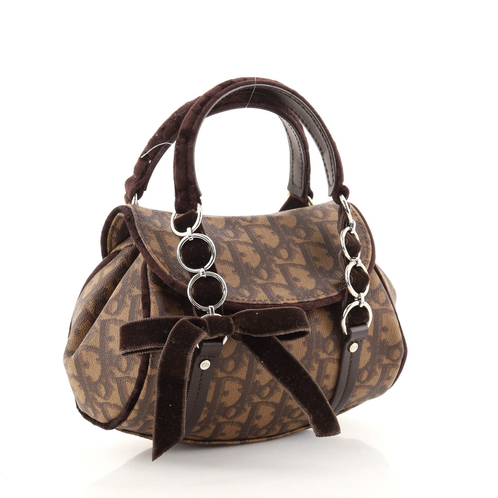 Vintage Trotter Romantique Flap Bag Diorissimo Coated Canvas Mini