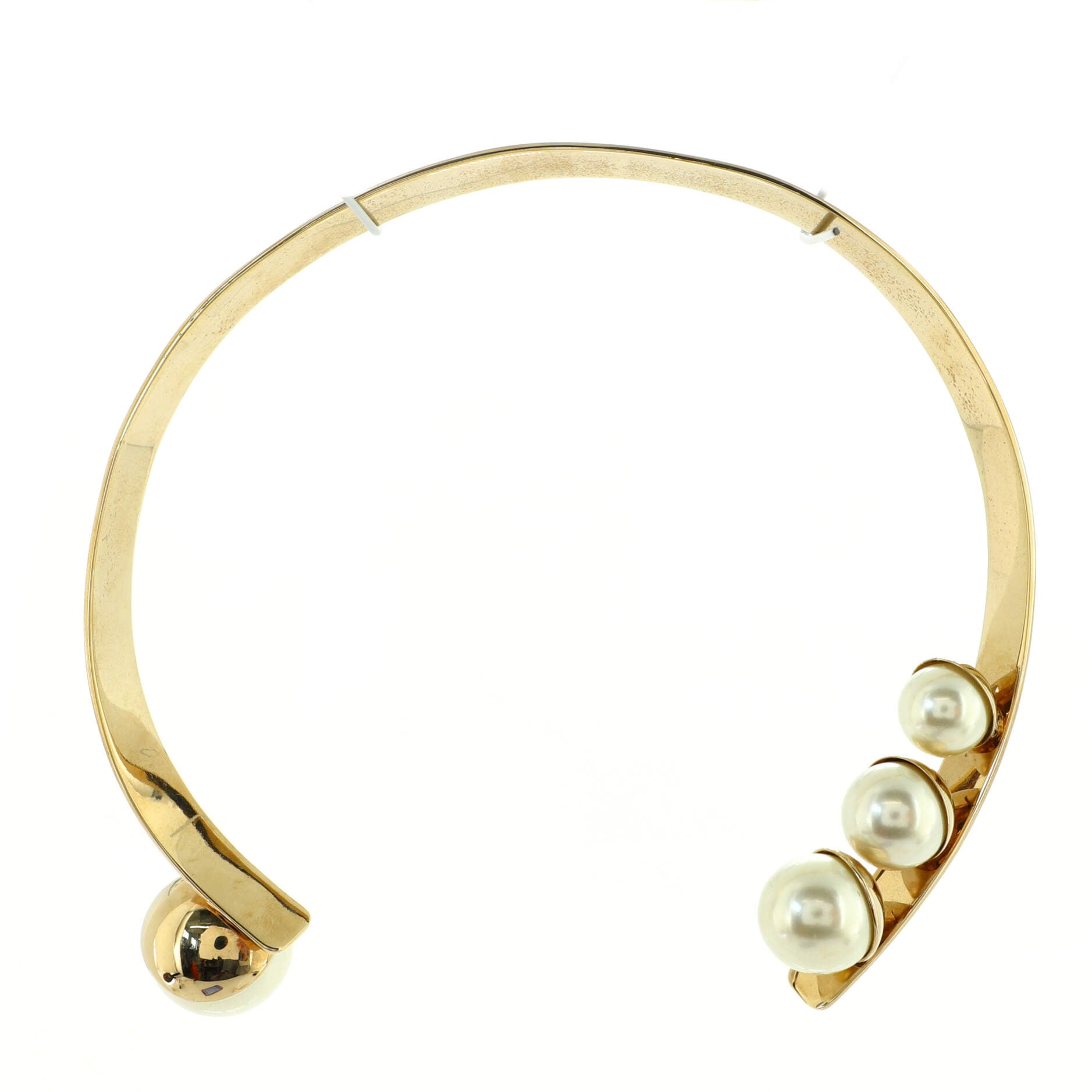Collar Necklace Metal with Faux Pearls