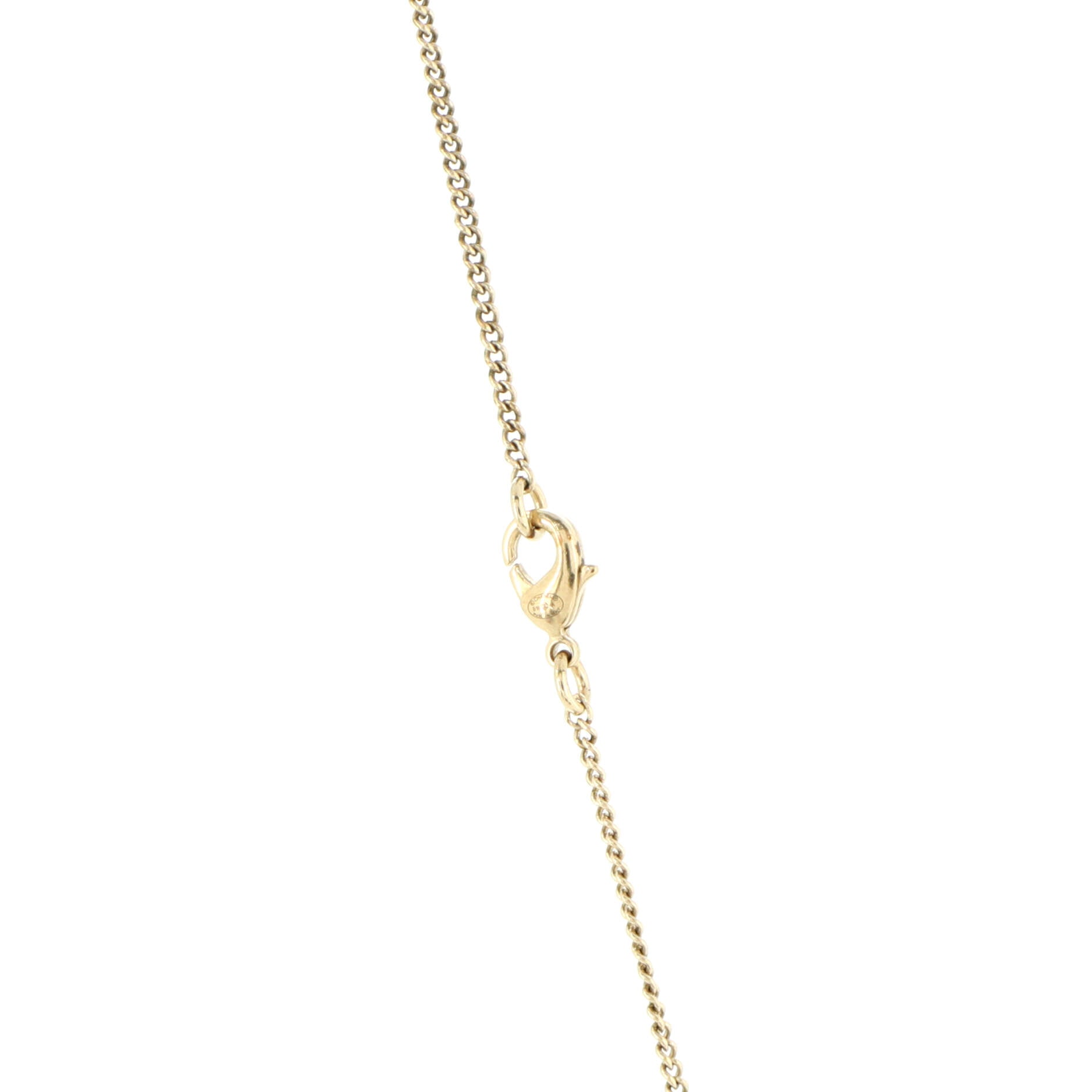 CC Pendant Necklace Metal with Faux Pearls