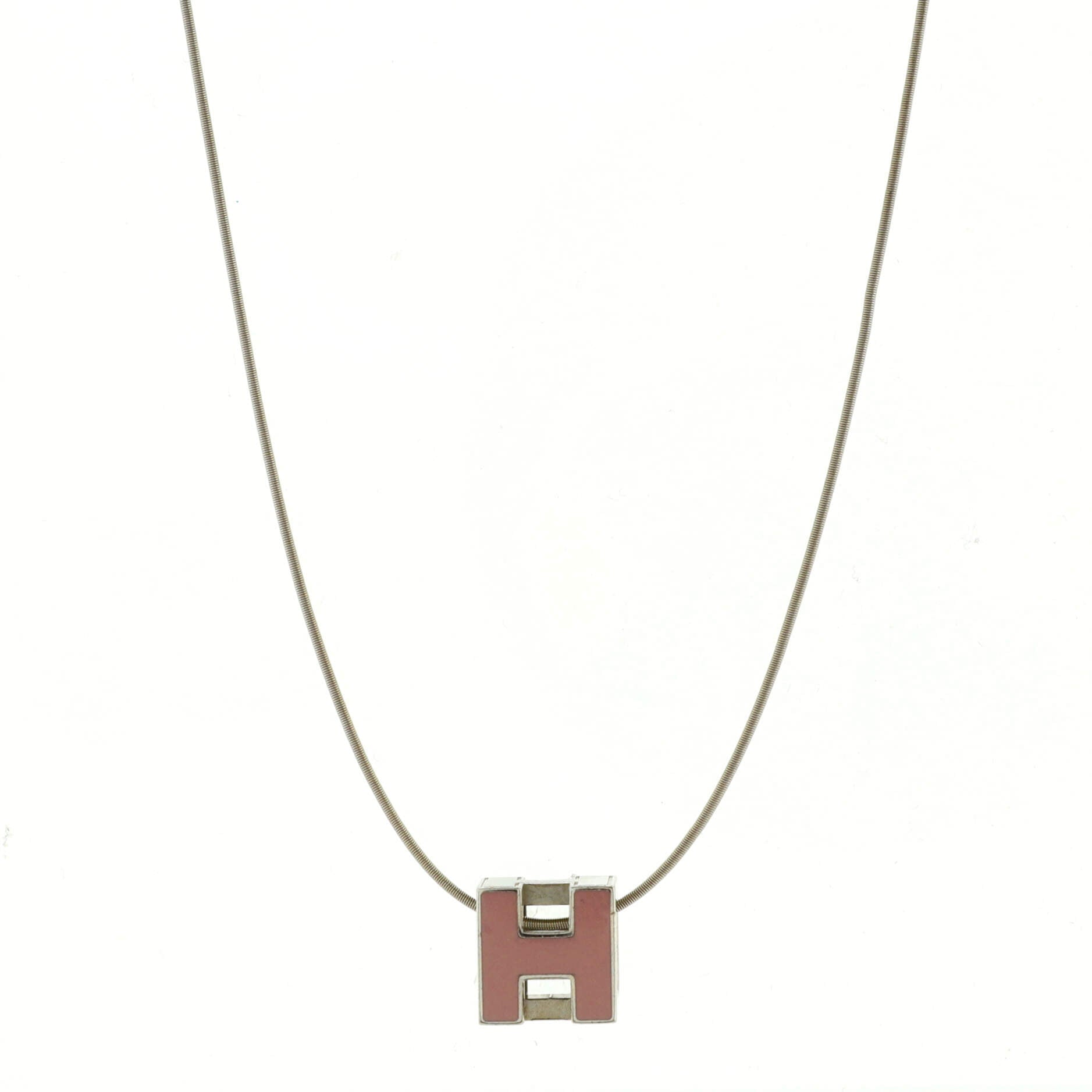 Cage d'H Pendant Necklace Metal with Enamel