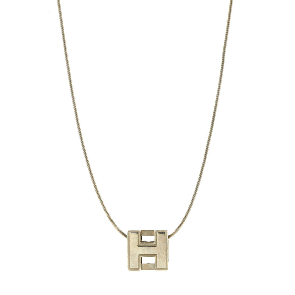 Cage d'H Pendant Necklace Metal with Enamel