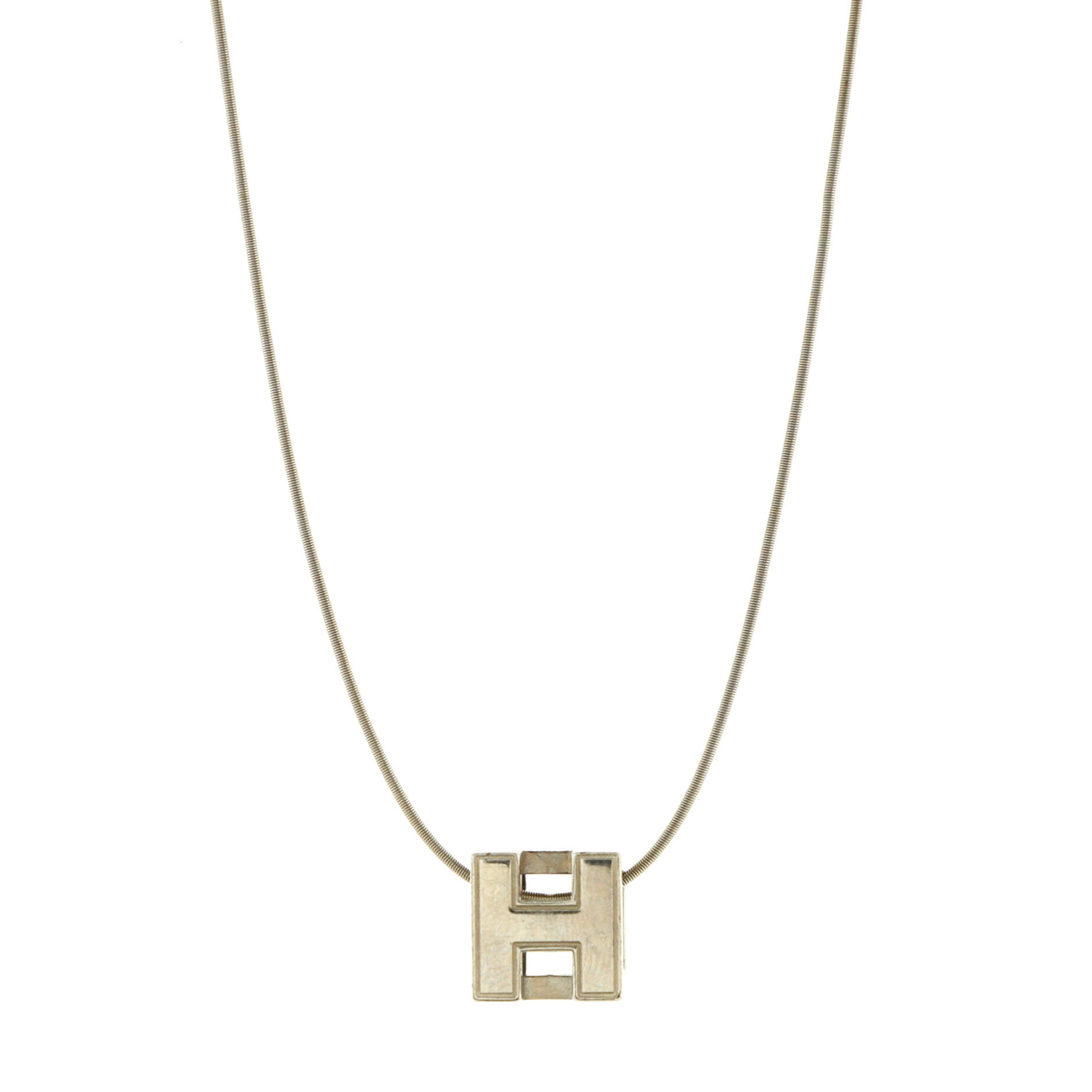 Cage d'H Pendant Necklace Metal with Enamel