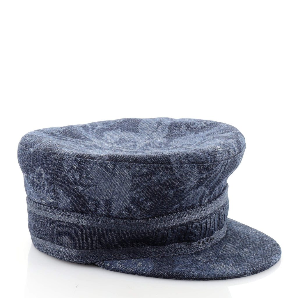 Flowers Baker Boy Cap Embroidered Denim