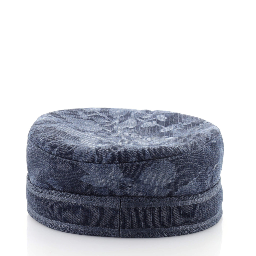 Flowers Baker Boy Cap Embroidered Denim